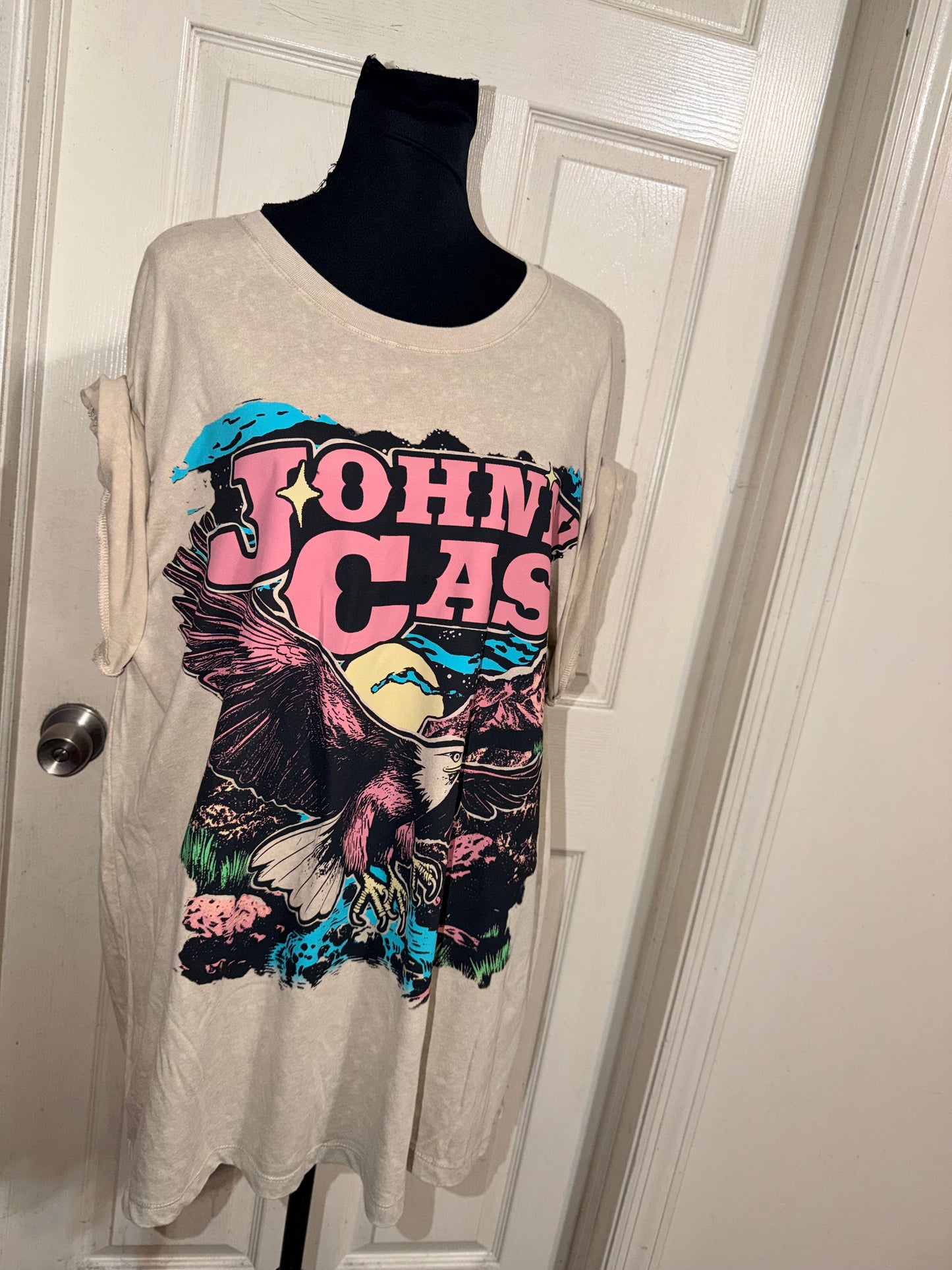 Johnny Cash Double Sided Oversized Distressed Tee