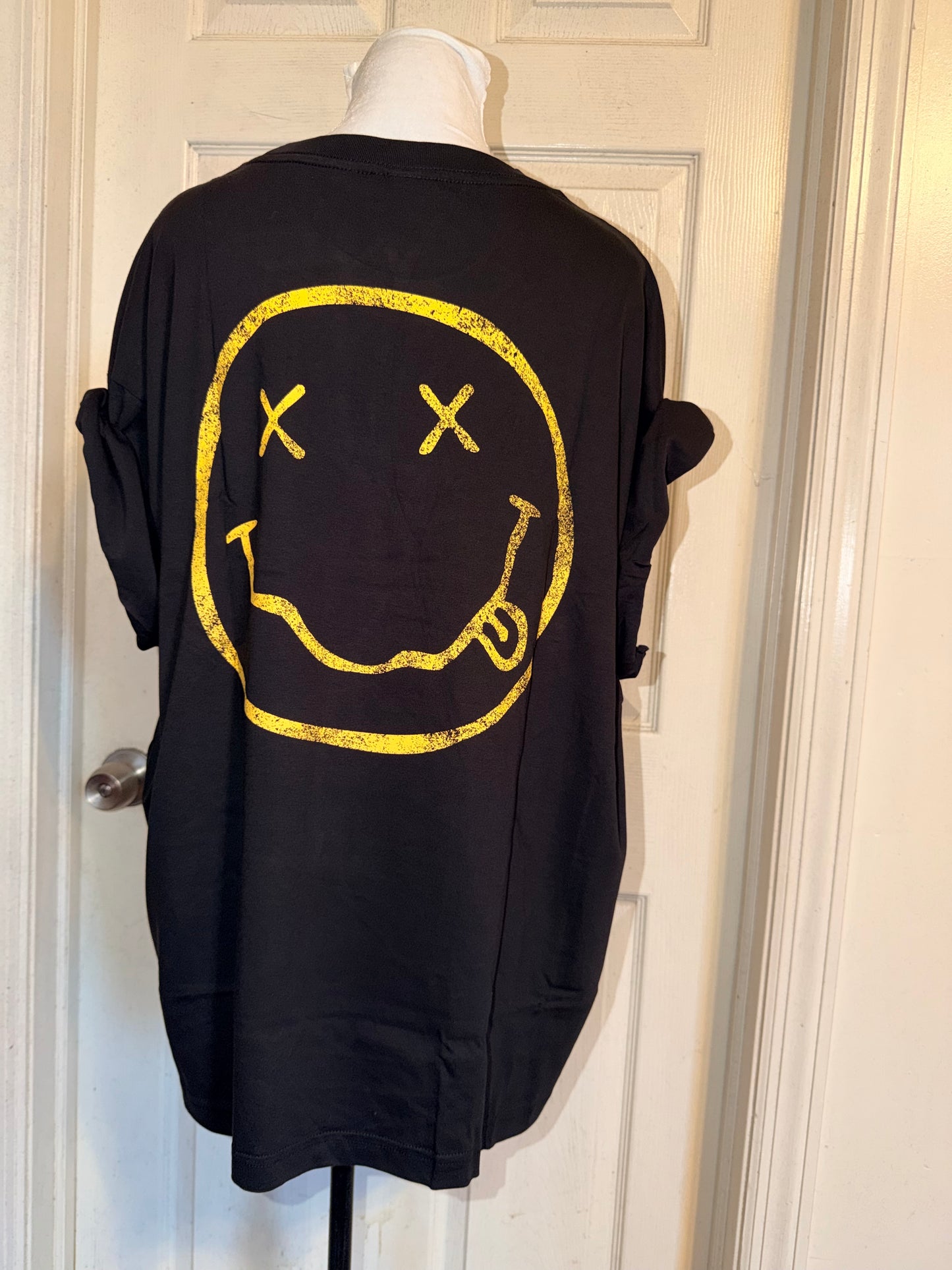 Nirvana Double Sided Oversized Distressed Tee