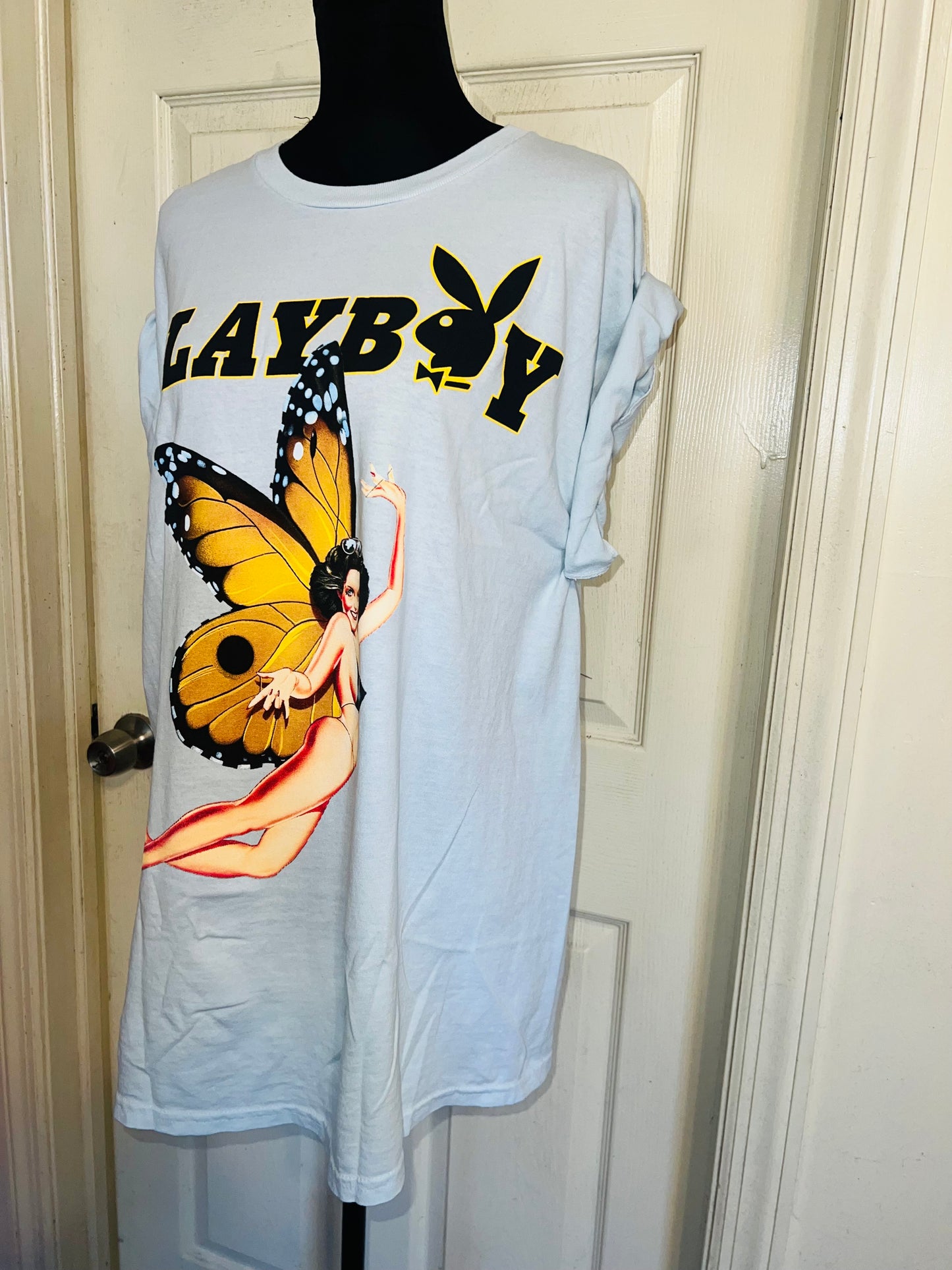 Playboy Double Sided Oversized Distressed Tee