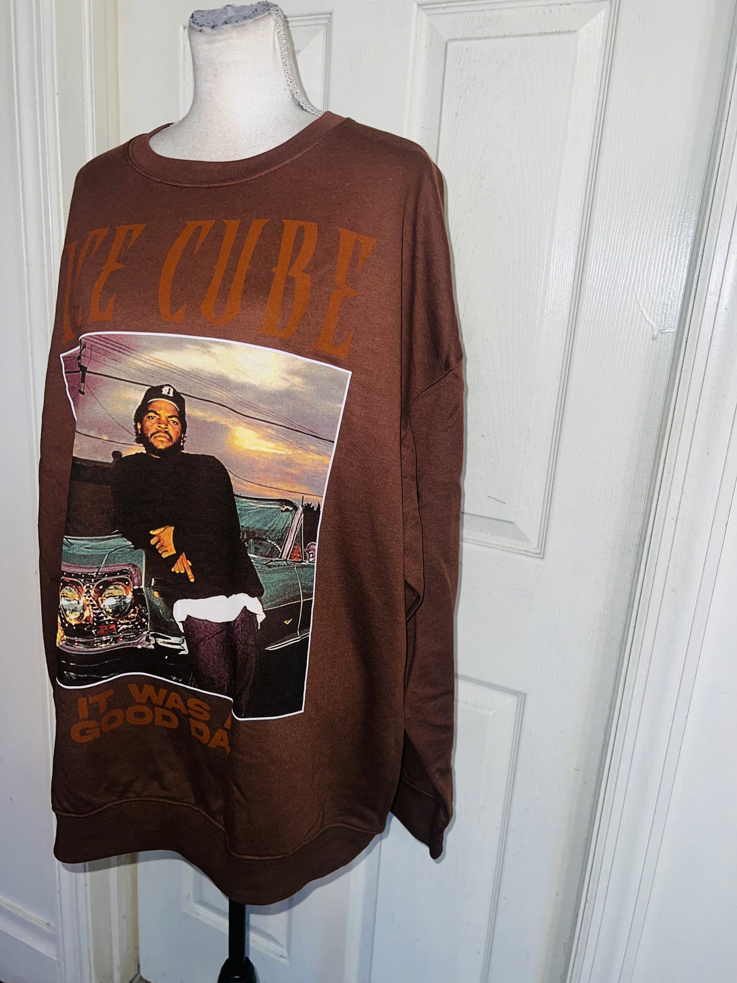 Ice Cube Oversized Distressed Sweatshirt