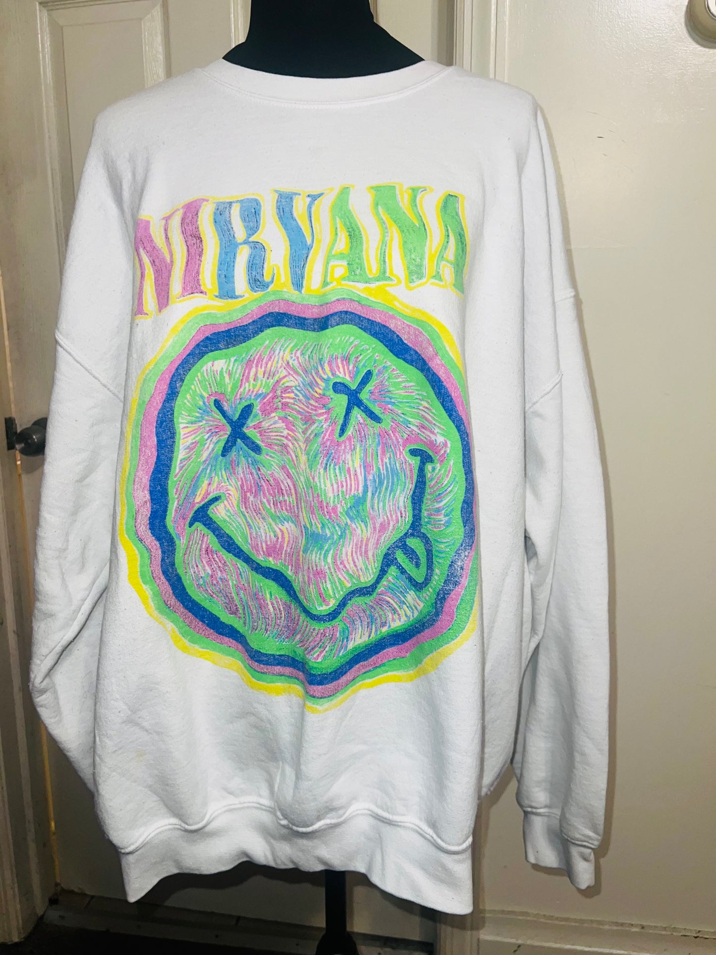 Nirvana Oversized Distressed Sweatshirt