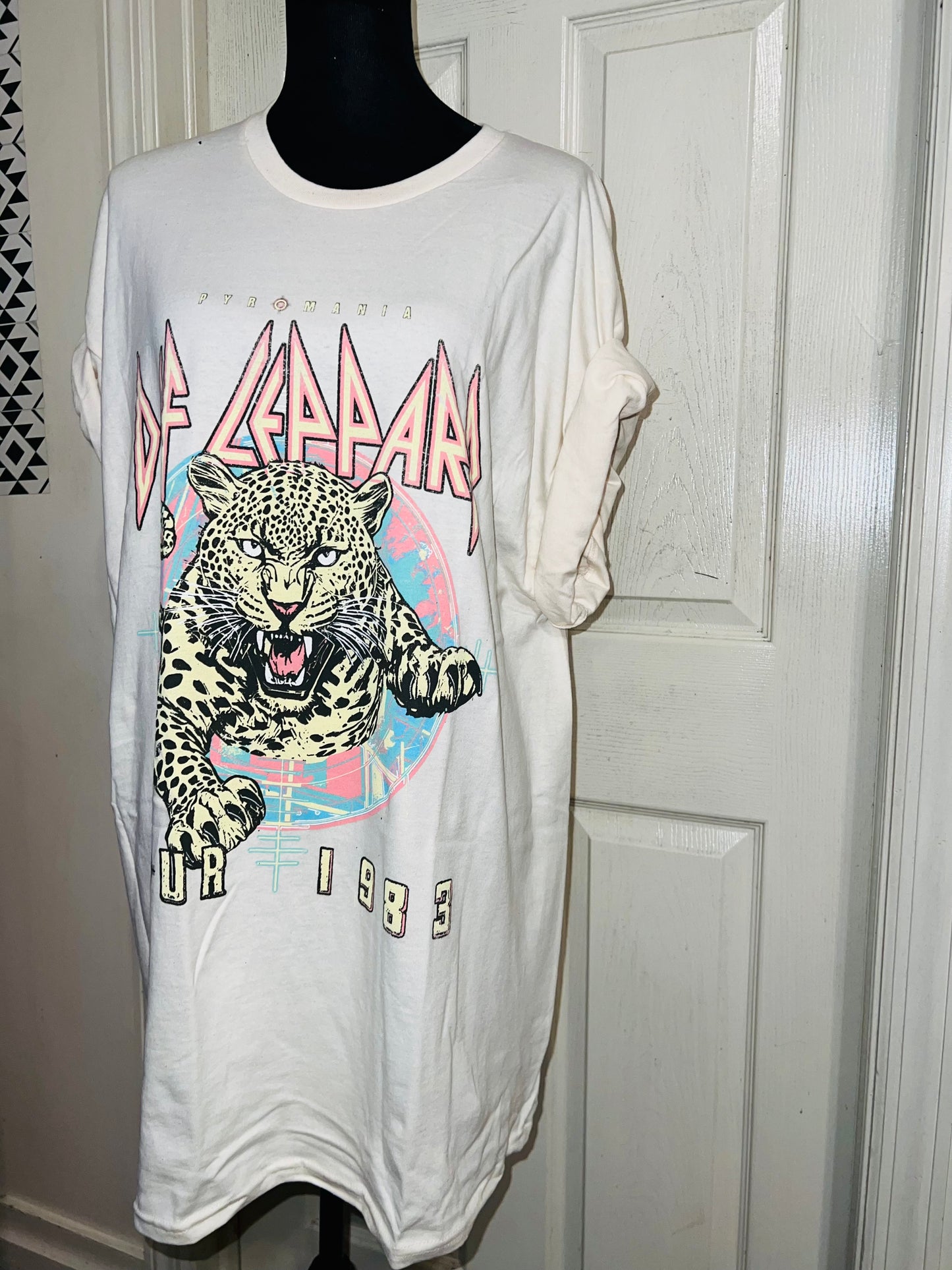 Def Leppard Double Sided Oversized Distressed Tee