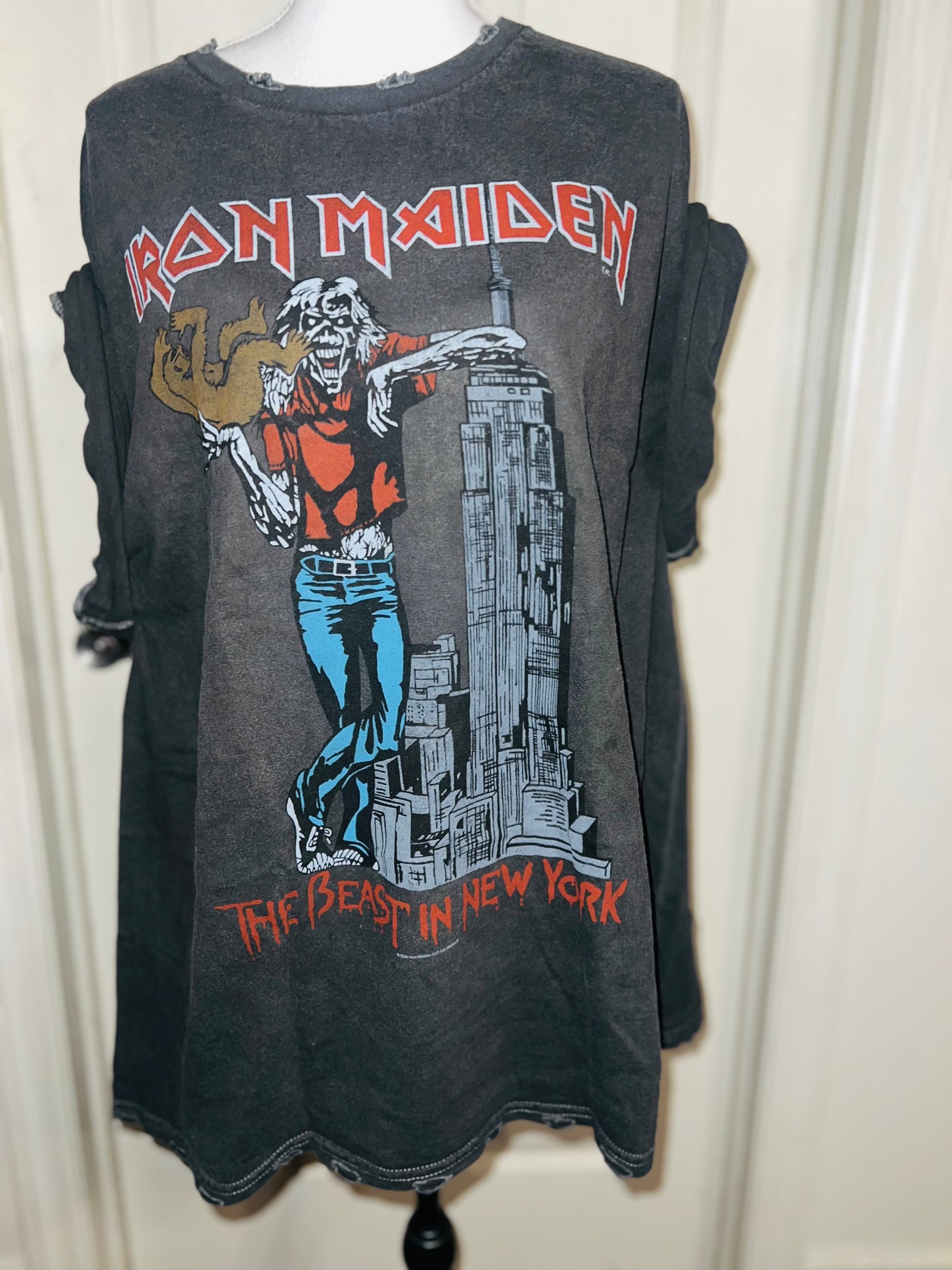 Iron Maiden Double Sided Oversized Distressed Tee