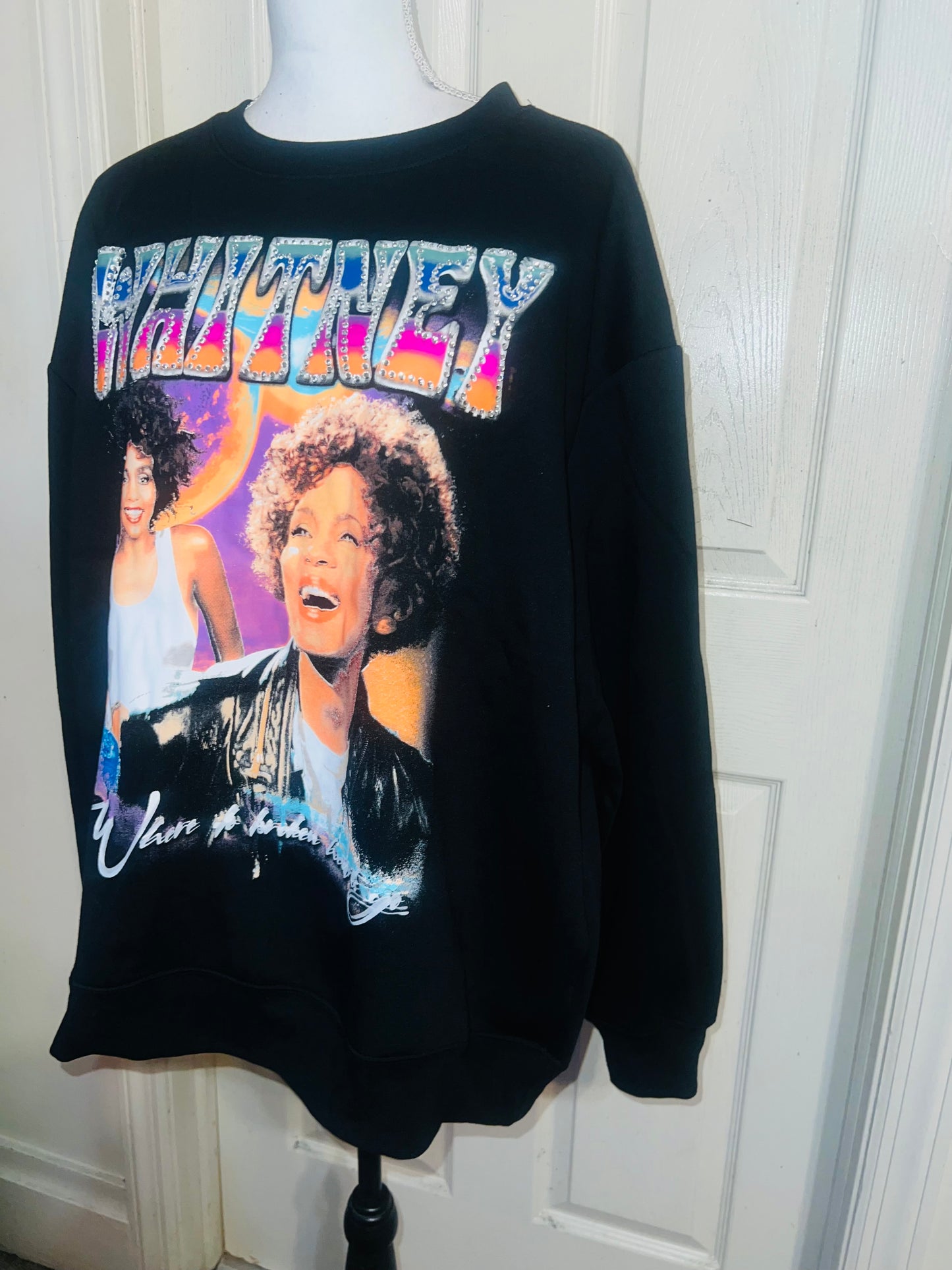 Whitney Houston Oversized Distressed Sweatshirt