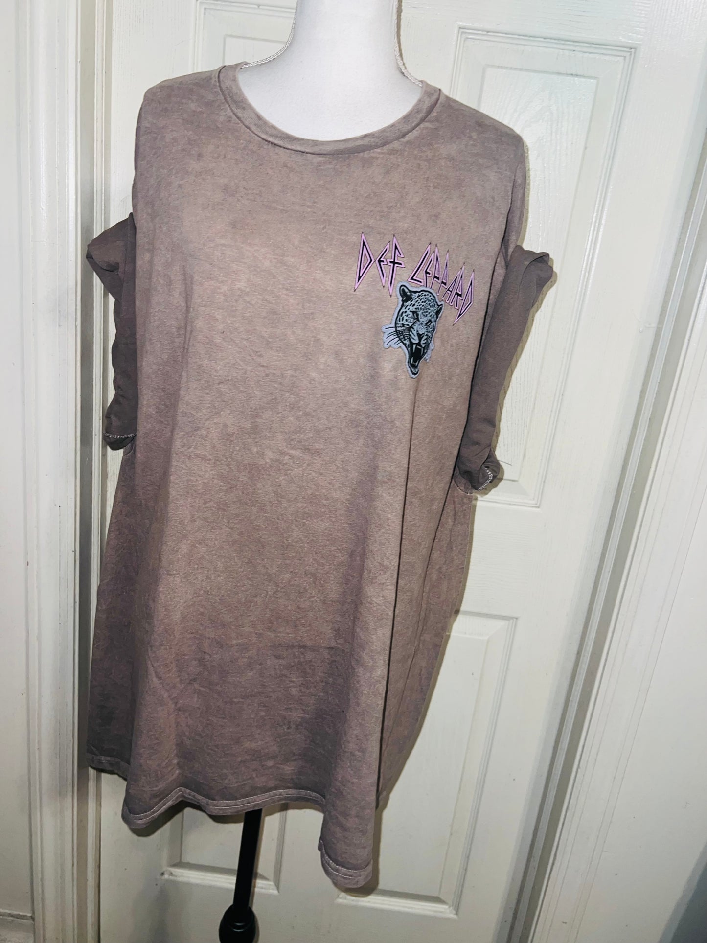 Def Leppard Double Sided Oversized Distressed Tee