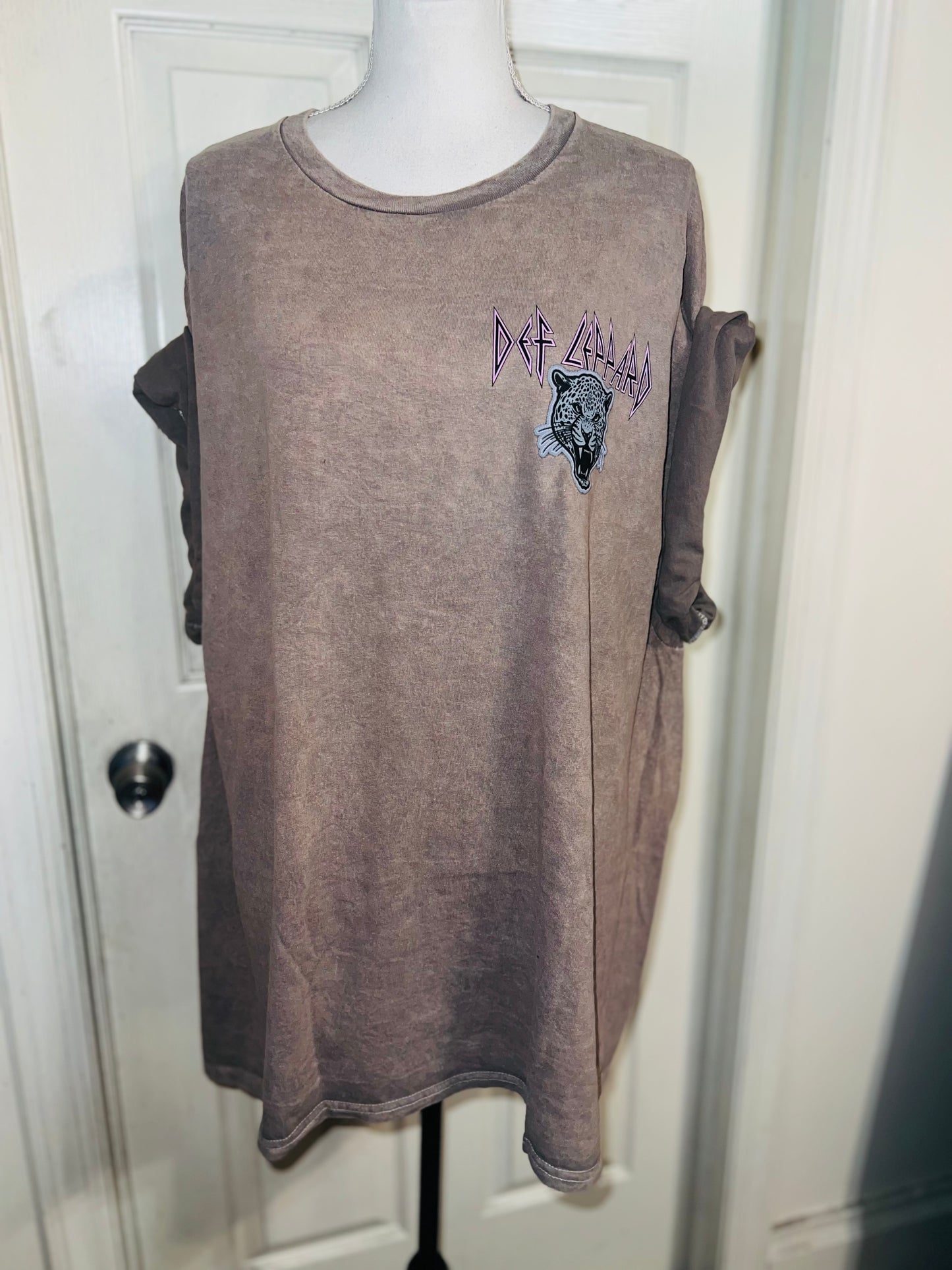 Def Leppard Double Sided Oversized Distressed Tee