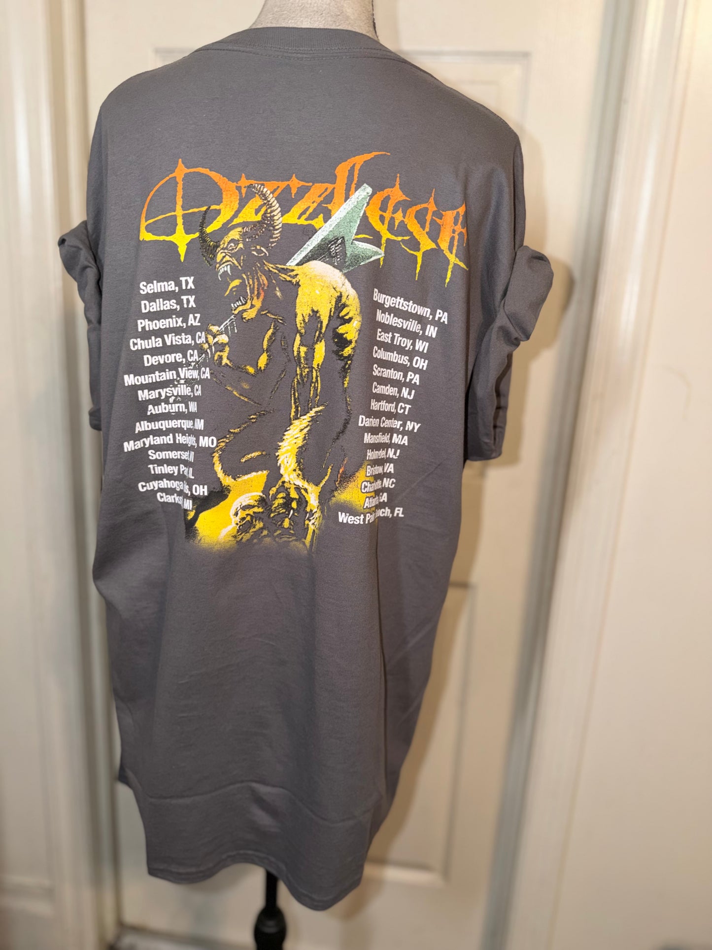 Ozzy Osbourne Ozzfest Double Sided Oversized Distressed Tee