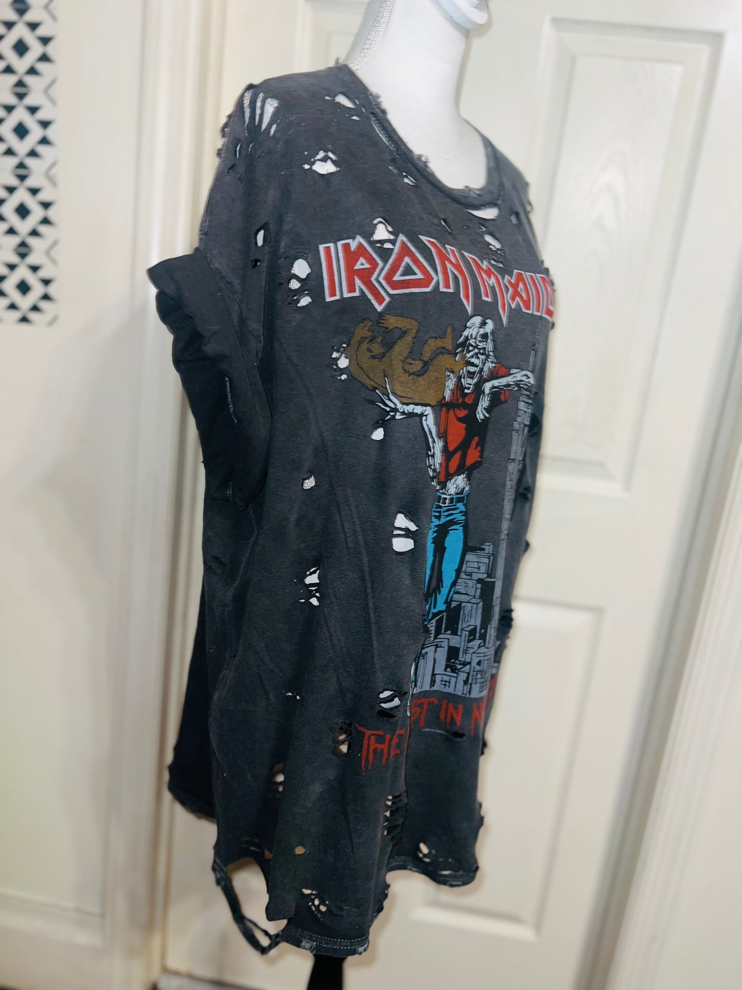 Iron Maiden Double Sided Oversized Distressed Tee