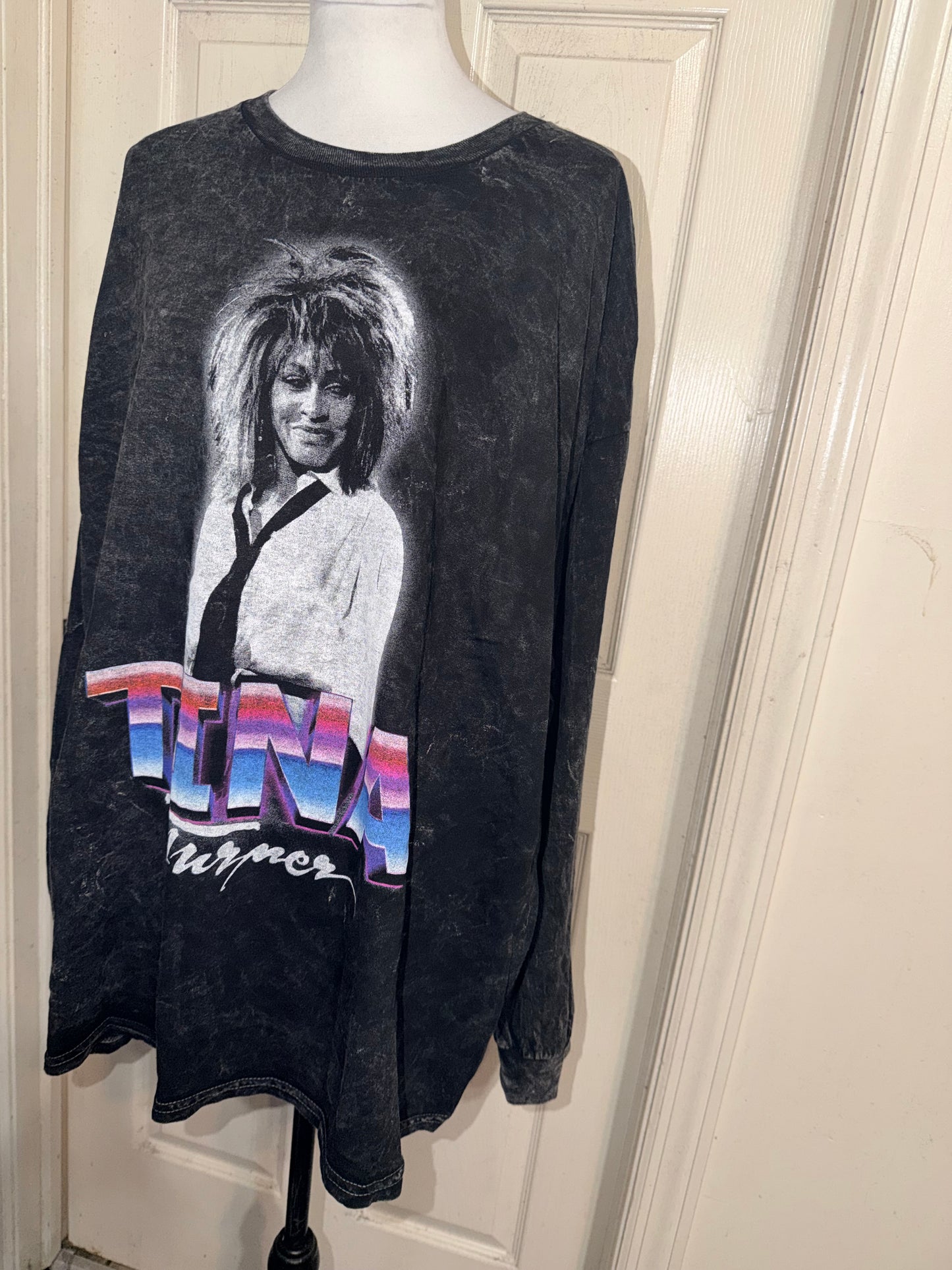 Tina Turner Oversized Distressed Long Sleeve Tee