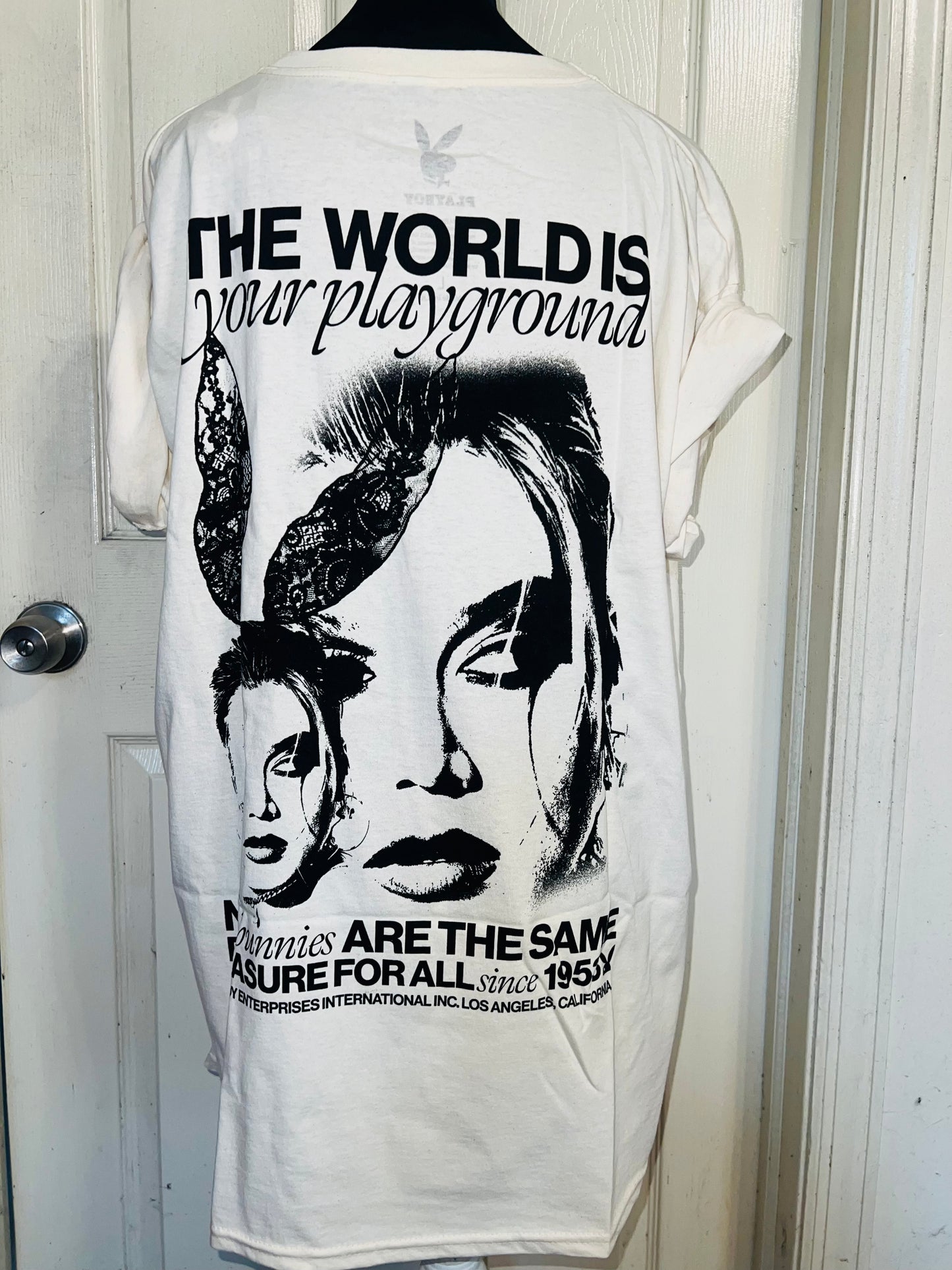 Playboy Double Sided Oversized Distressed Tee