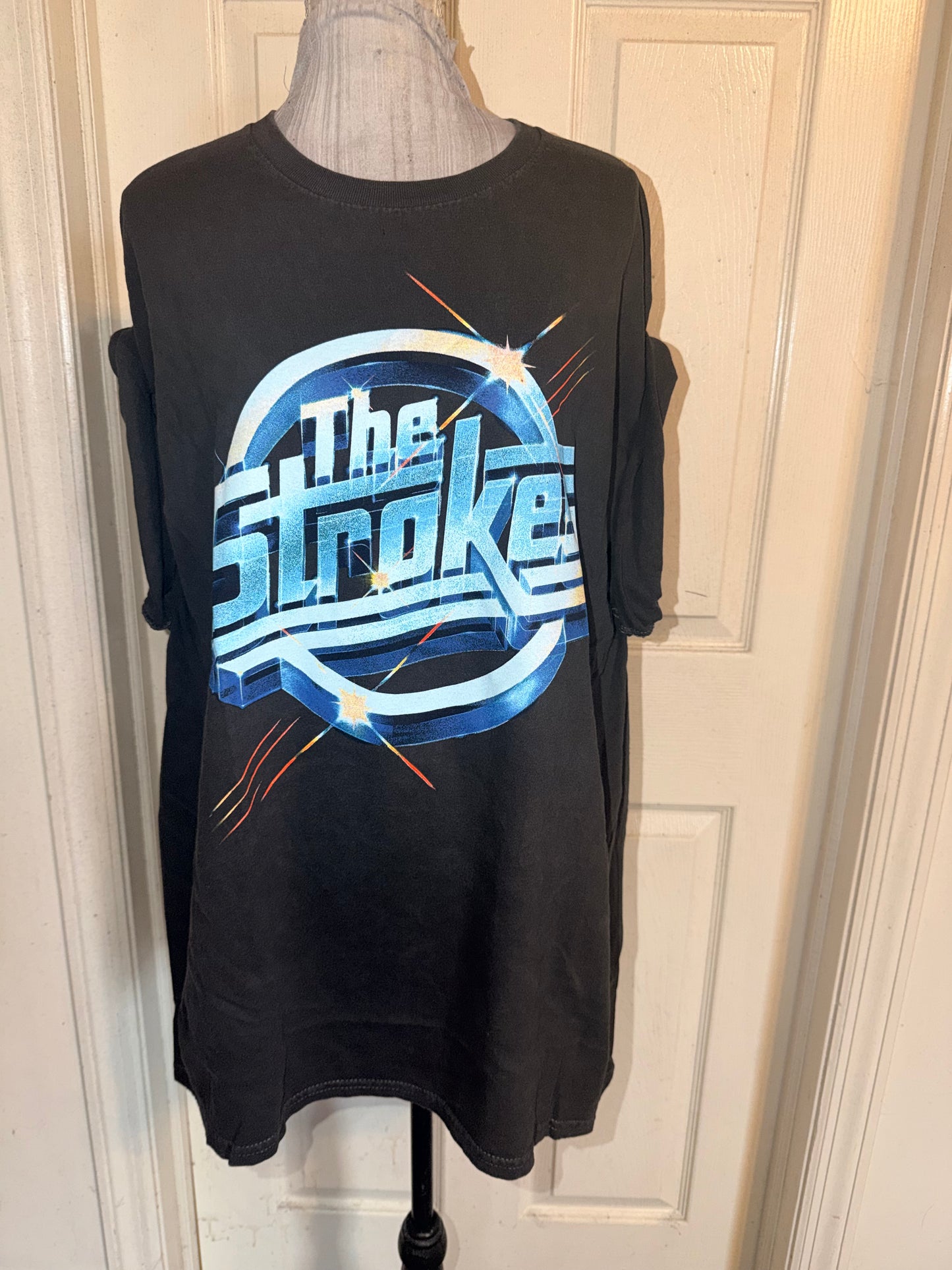 The Strokes Double Sided Oversized Distressed Tee