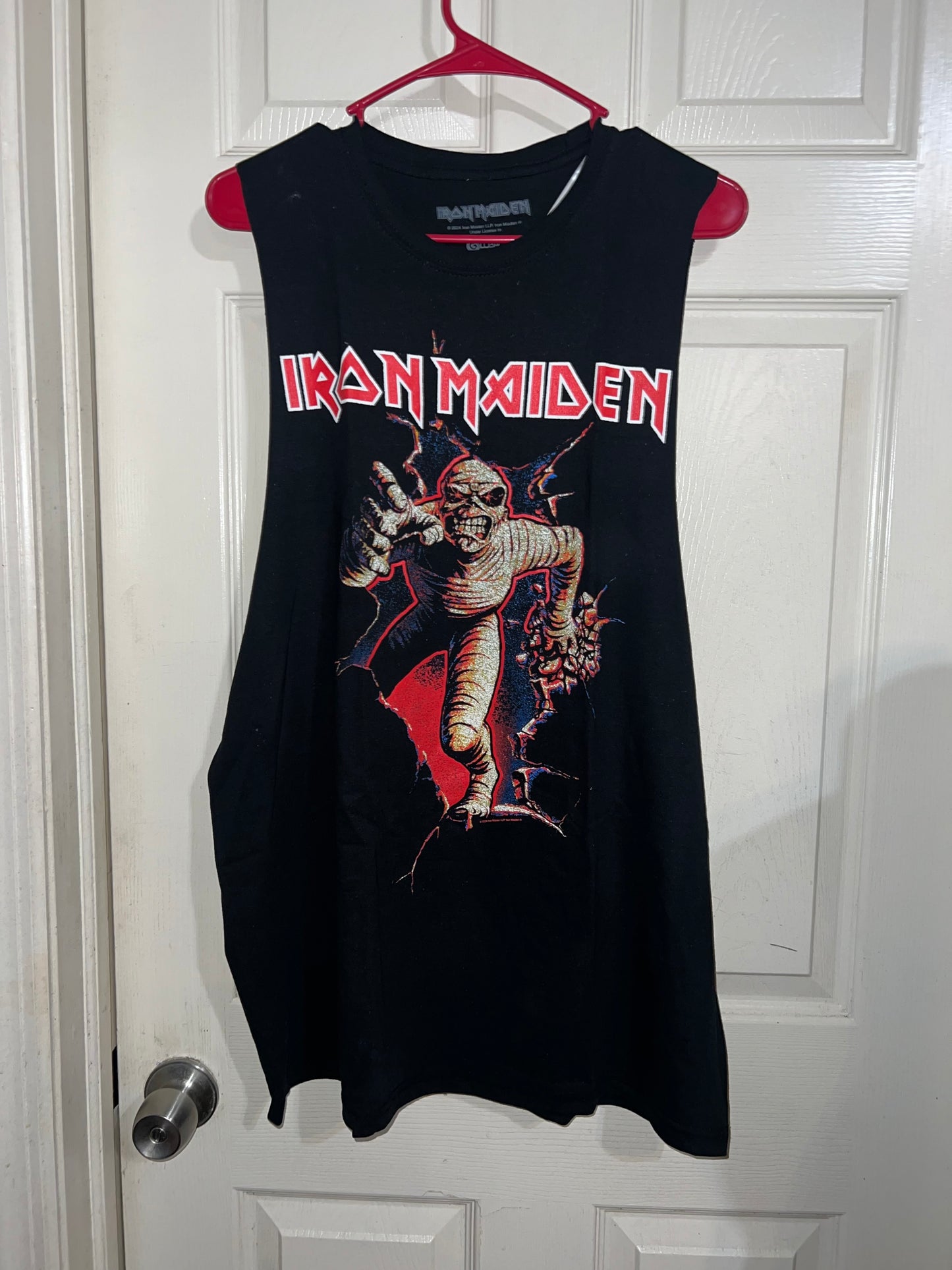 Iron Maiden Oversized Distressed Muscle Tee