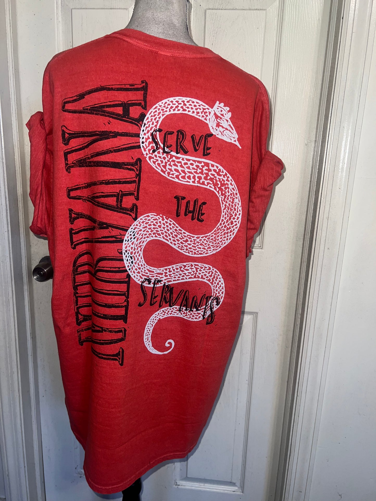 Nirvana Double Sided Oversized Distressed Tee