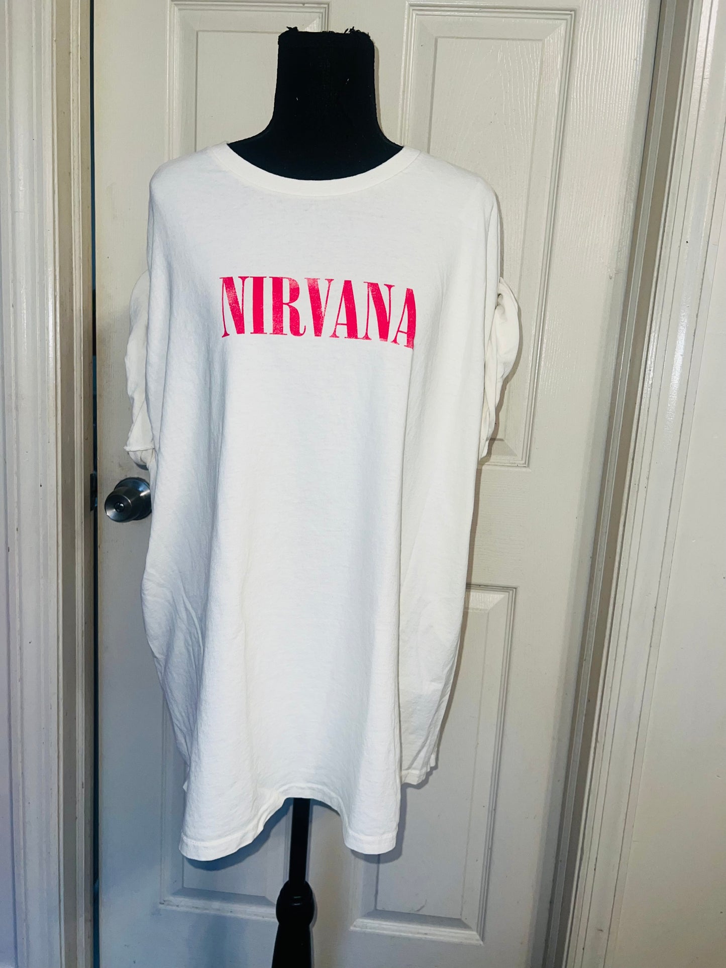 Nirvana Double Sided Oversized Distressed Tee