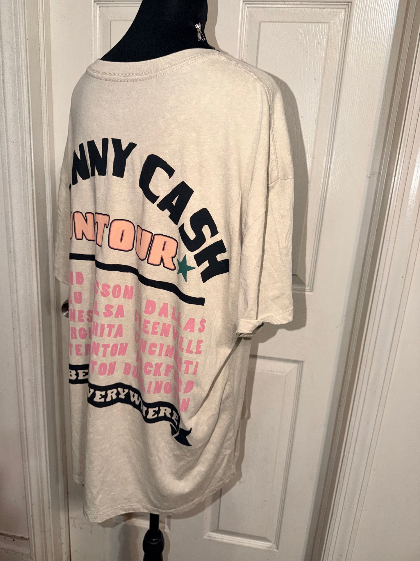 Johnny Cash Double Sided Oversized Distressed Tee