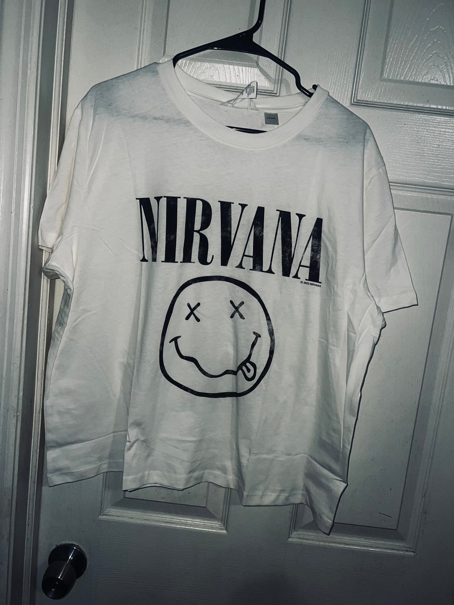 Nirvana Off White Distressed Tee