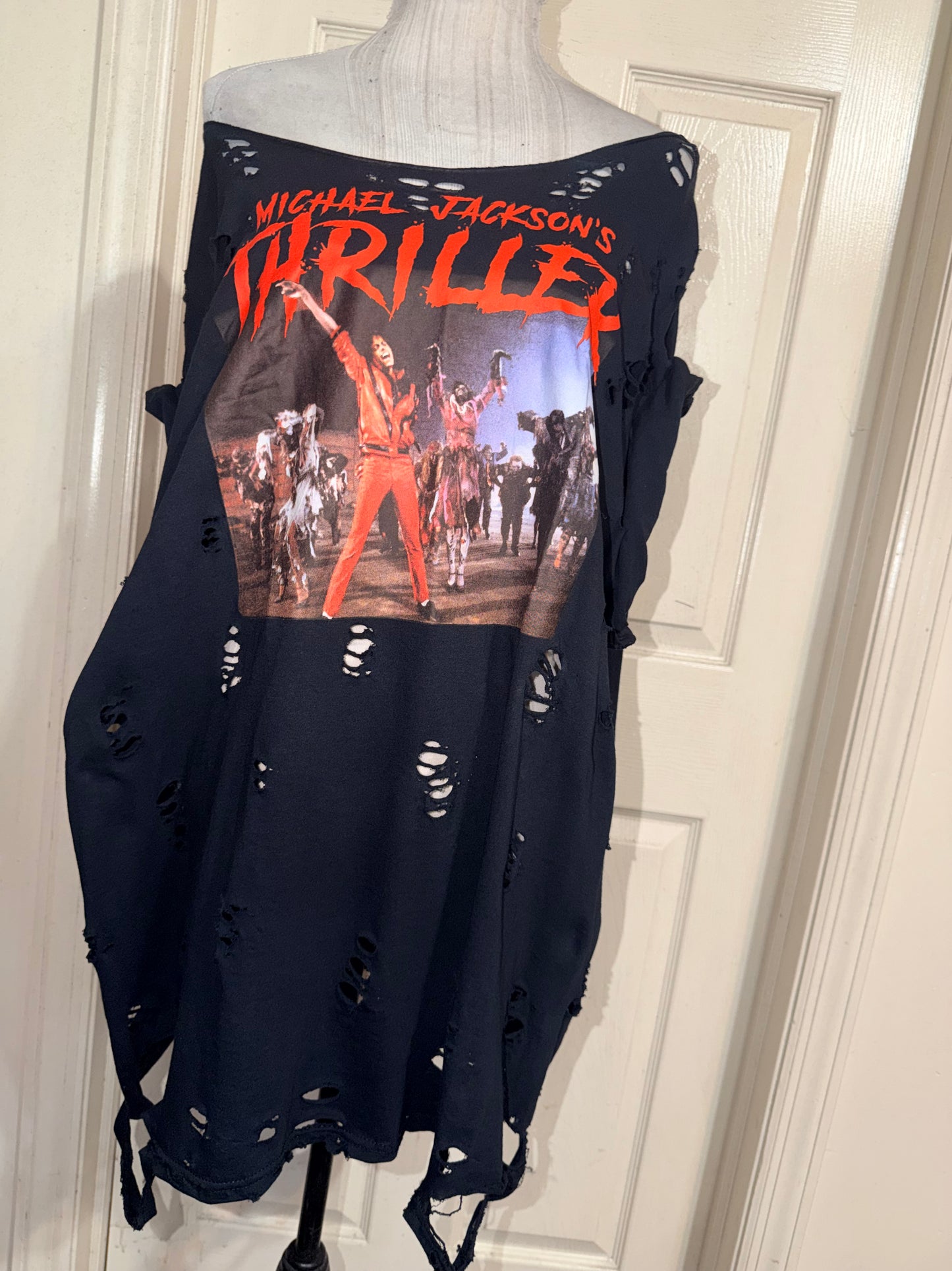 Michael Jackson Thriller Oversized Distressed Tee