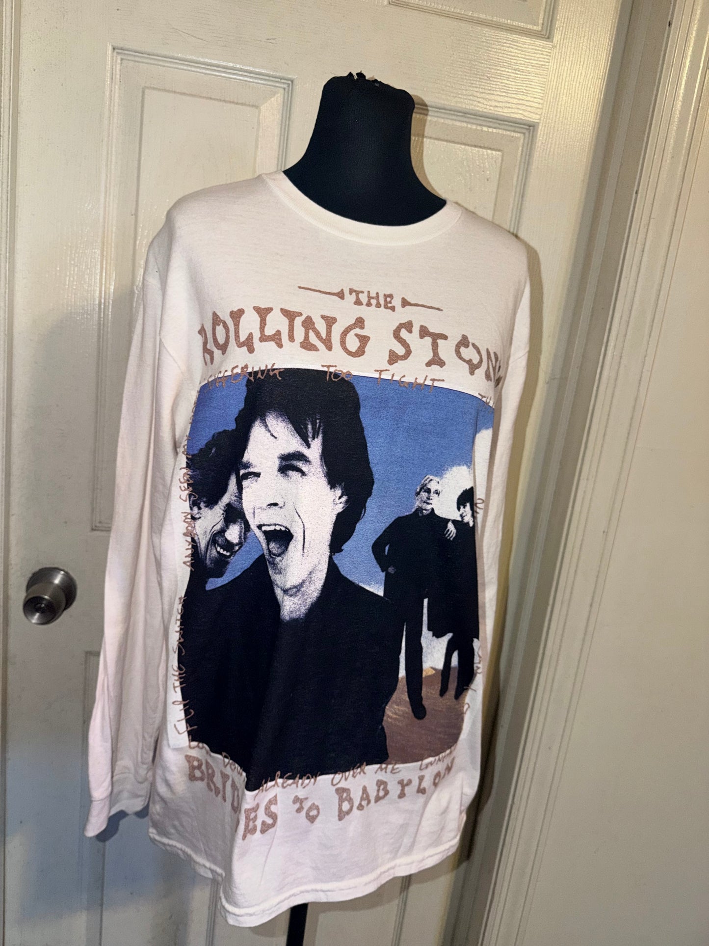 The Rolling Stones Oversized Distressed Long Sleeve Tee