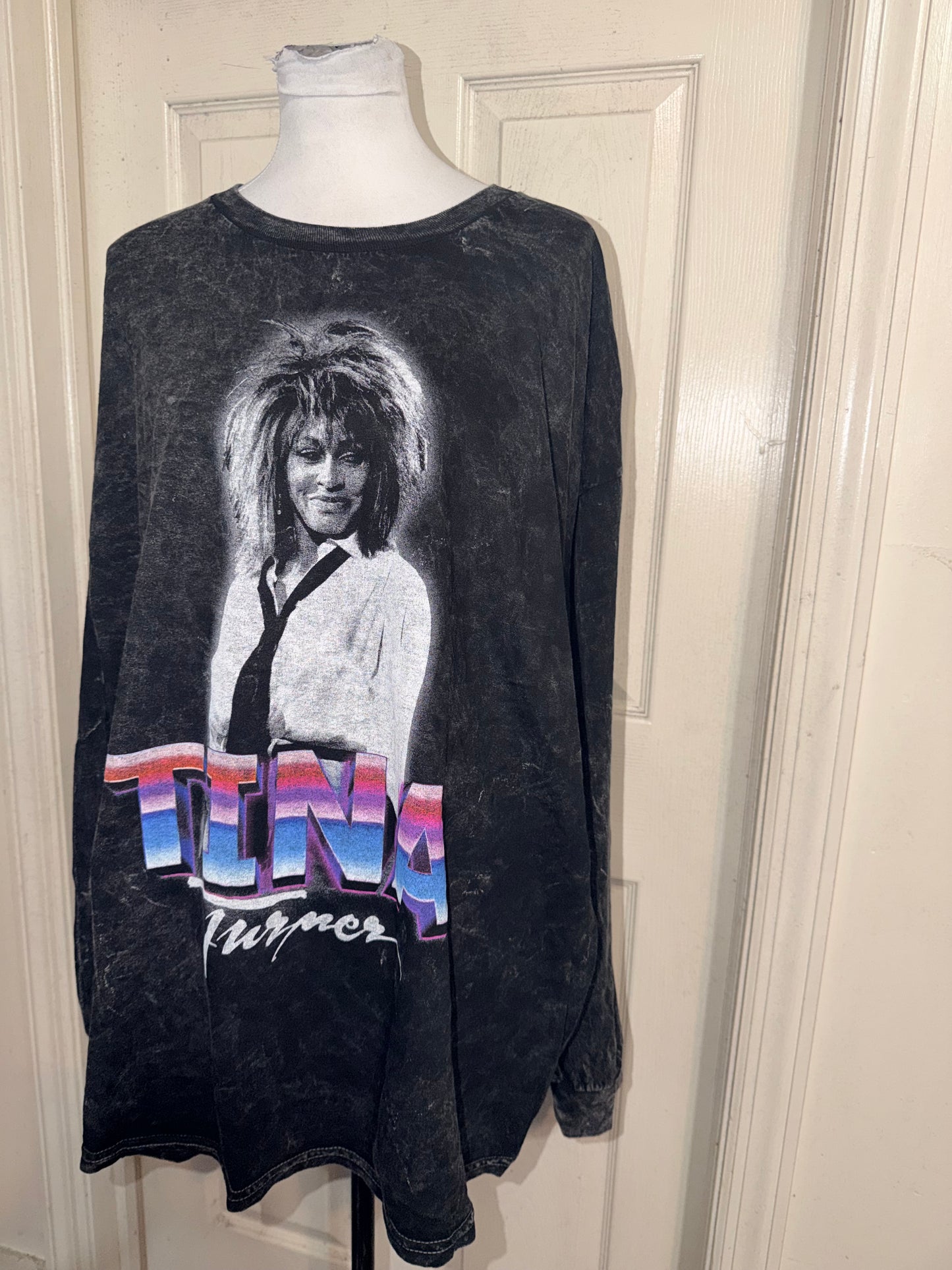 Tina Turner Oversized Distressed Long Sleeve Tee