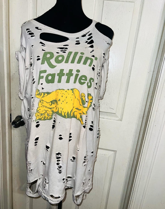 Rollin’ Fatties Oversized Distressed Tee