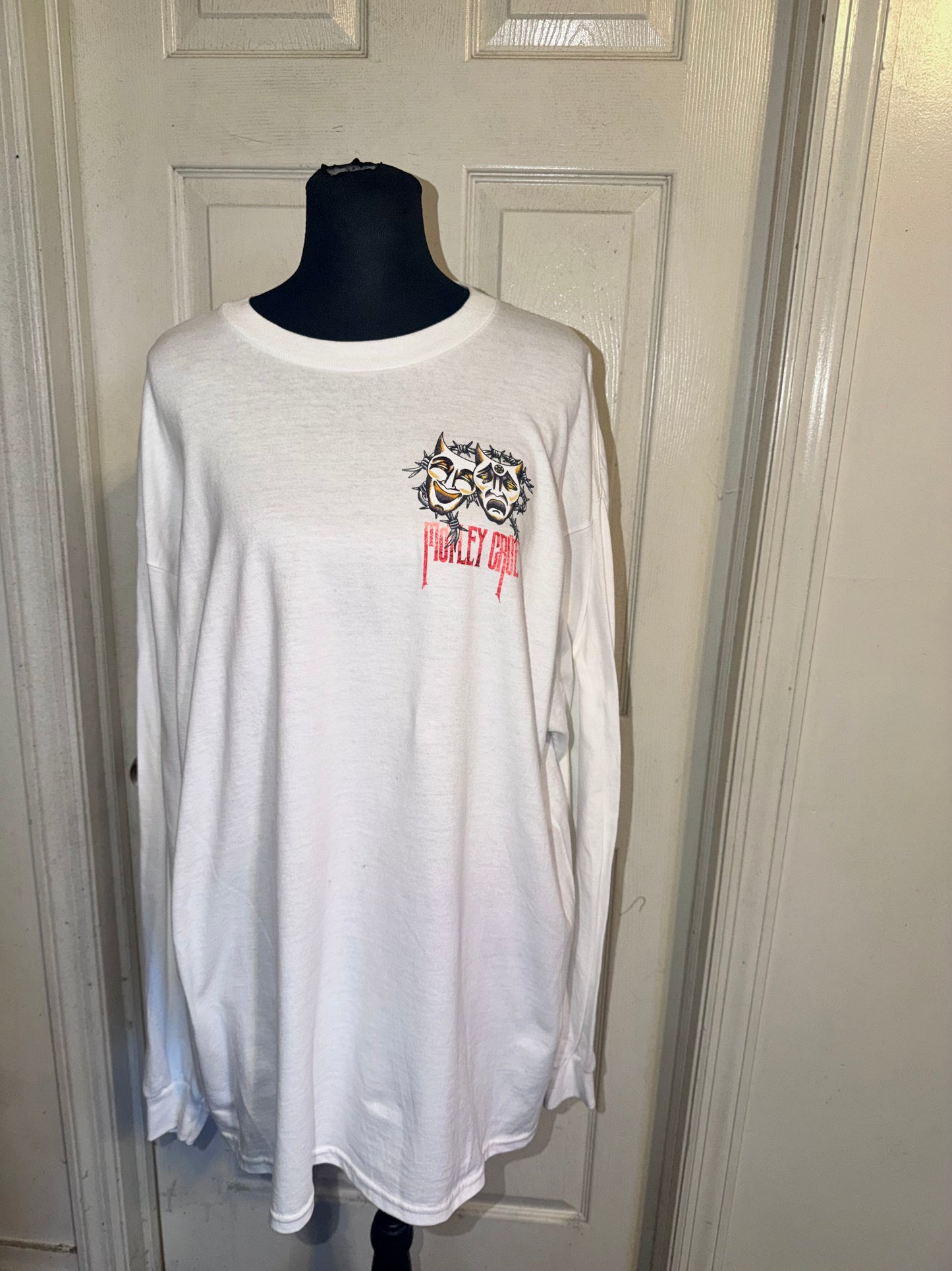Motley Crue Double Sided Oversized Distressed Long Sleeve Tee