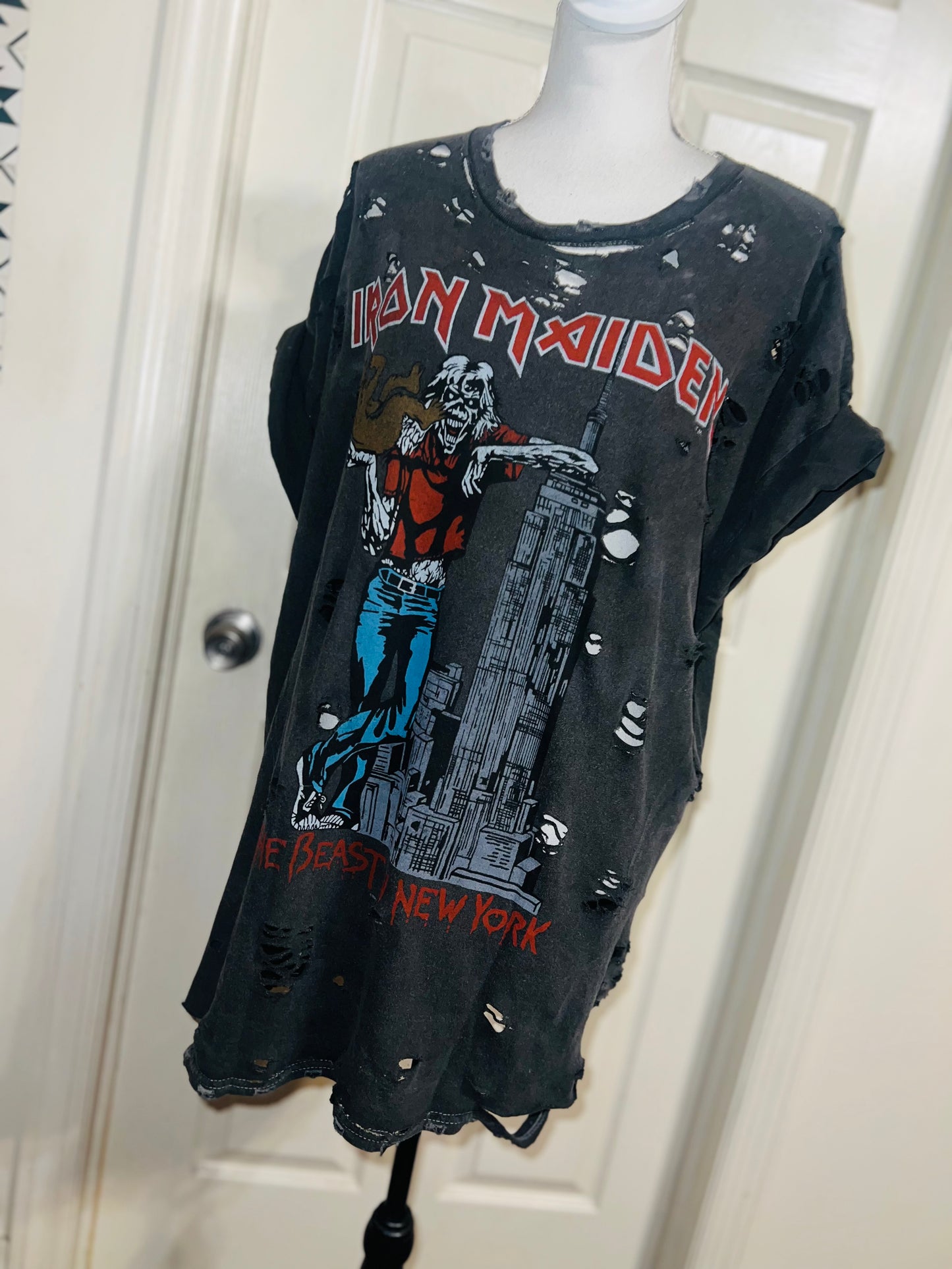 Iron Maiden Double Sided Oversized Distressed Tee