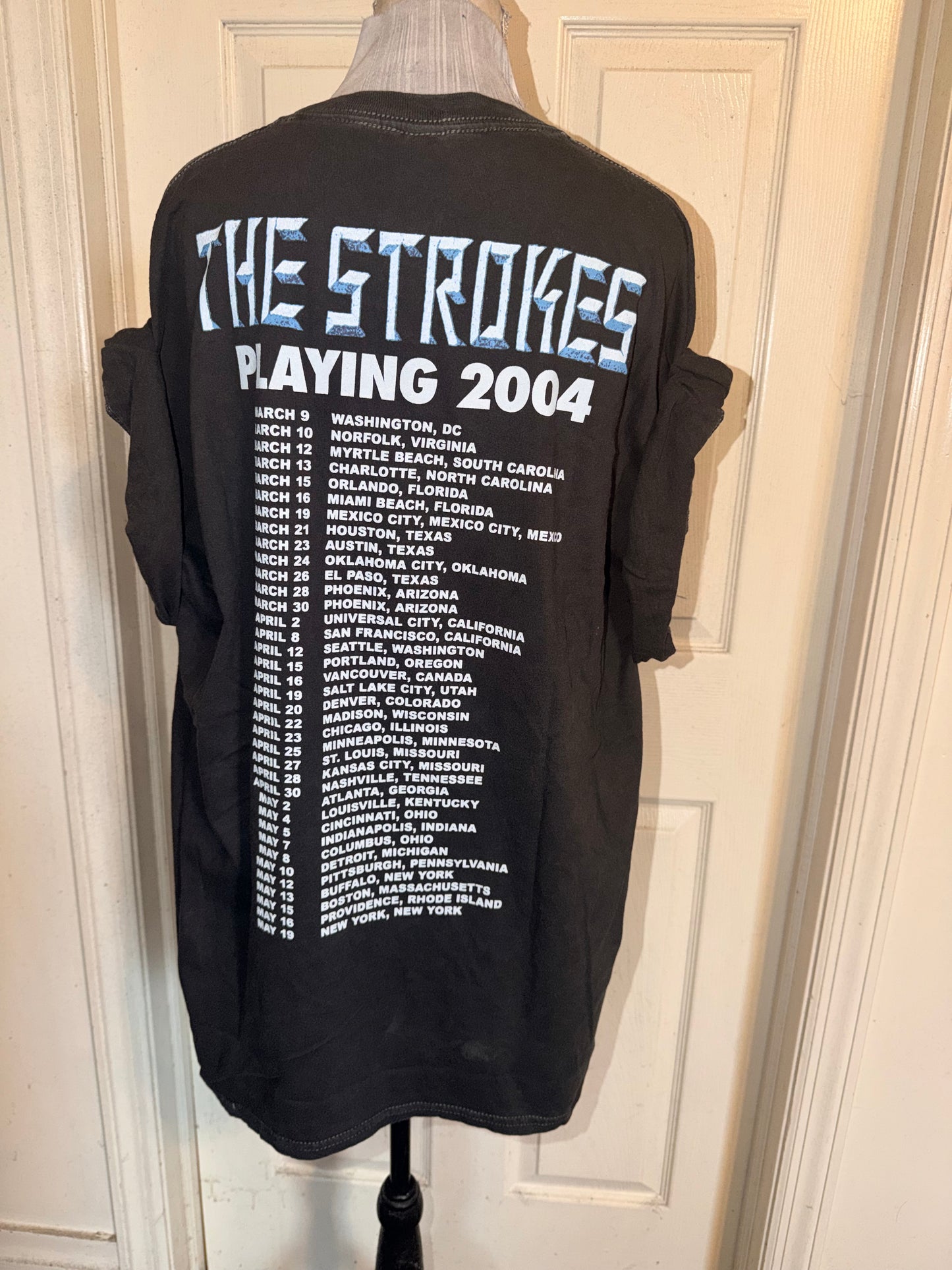 The Strokes Double Sided Oversized Distressed Tee