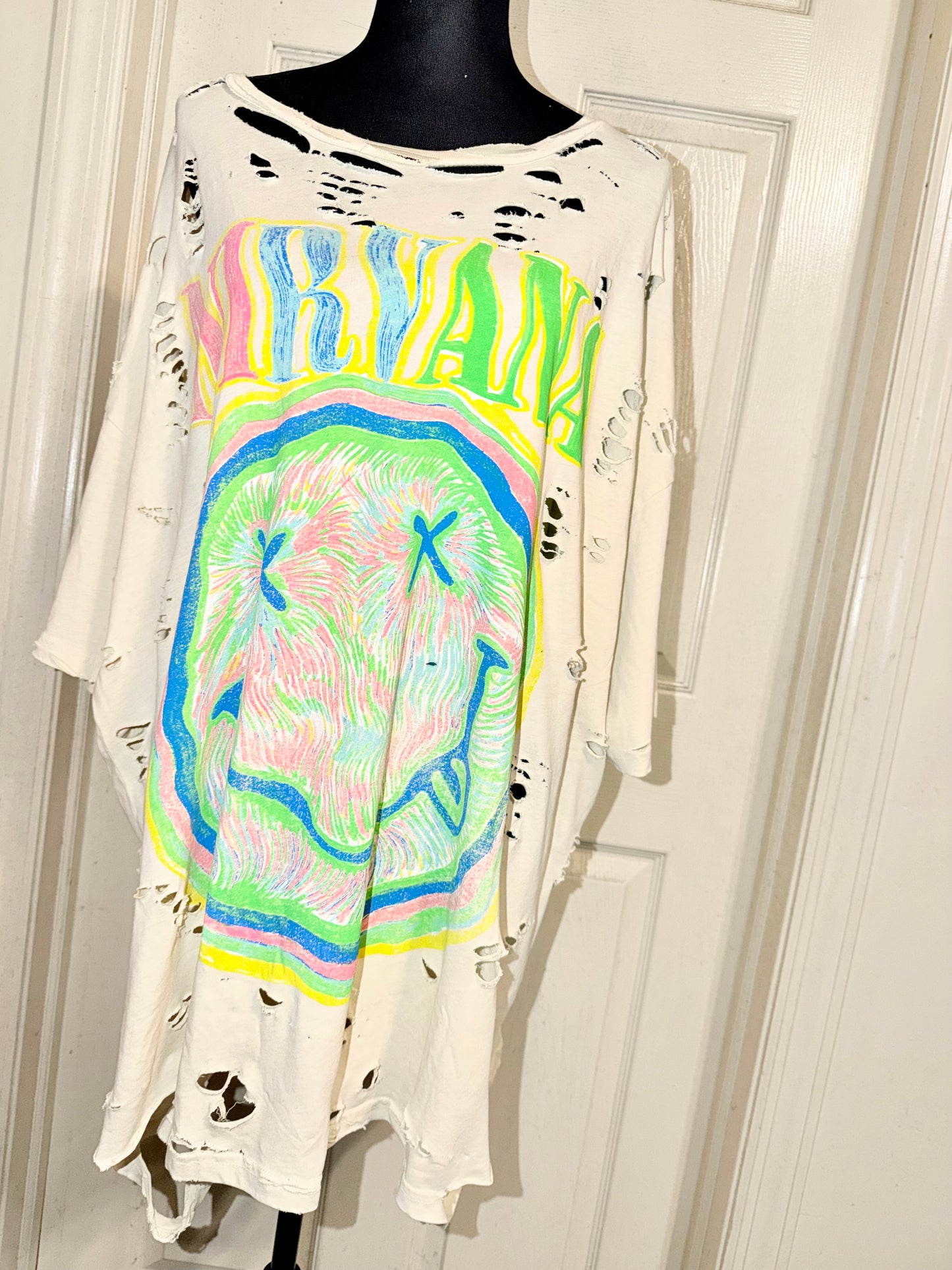 Nirvana Oversized Distressed Tee