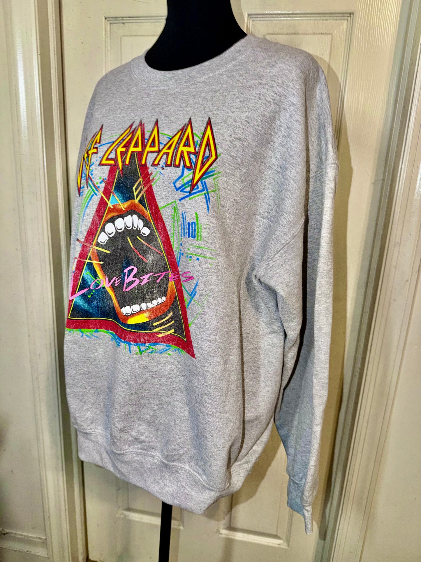 Def Leppard Oversized Distressed Sweatshirt