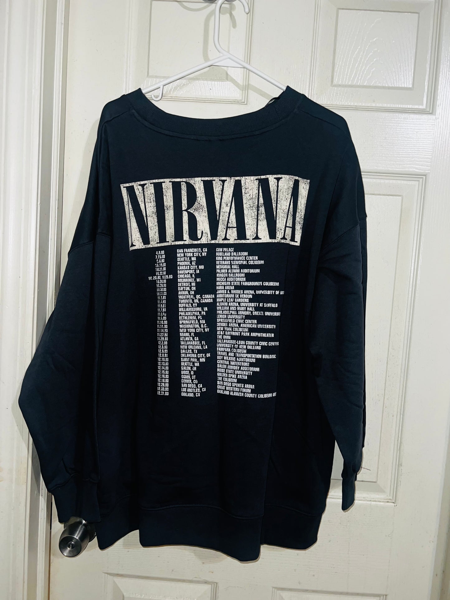 Nirvana Oversized Double Sided Distressed Sweatshirt