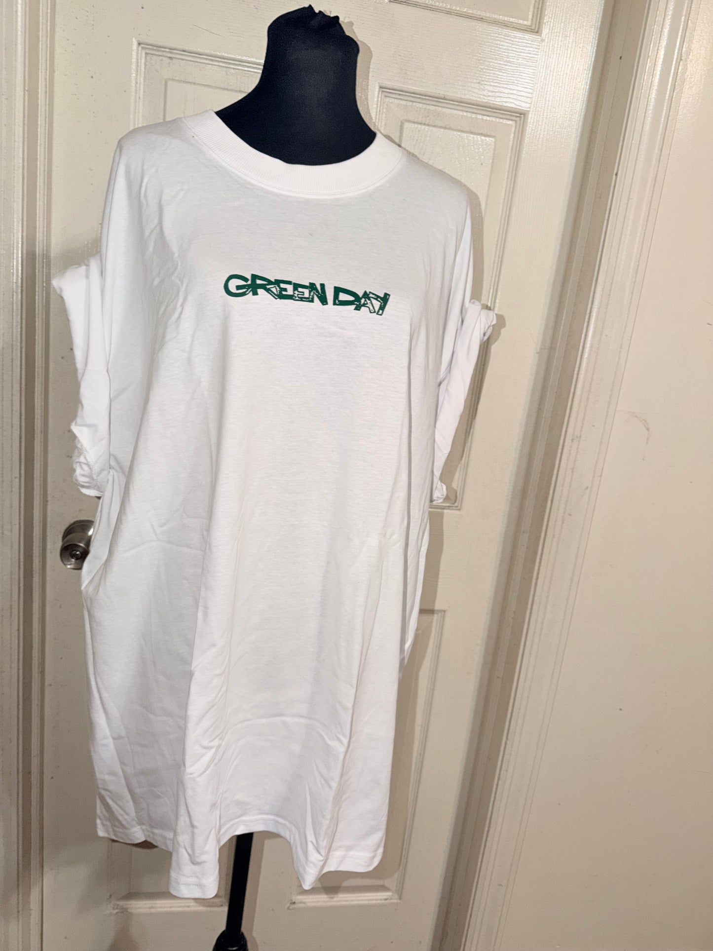 Green Day Double Sided Oversized Distressed Tee