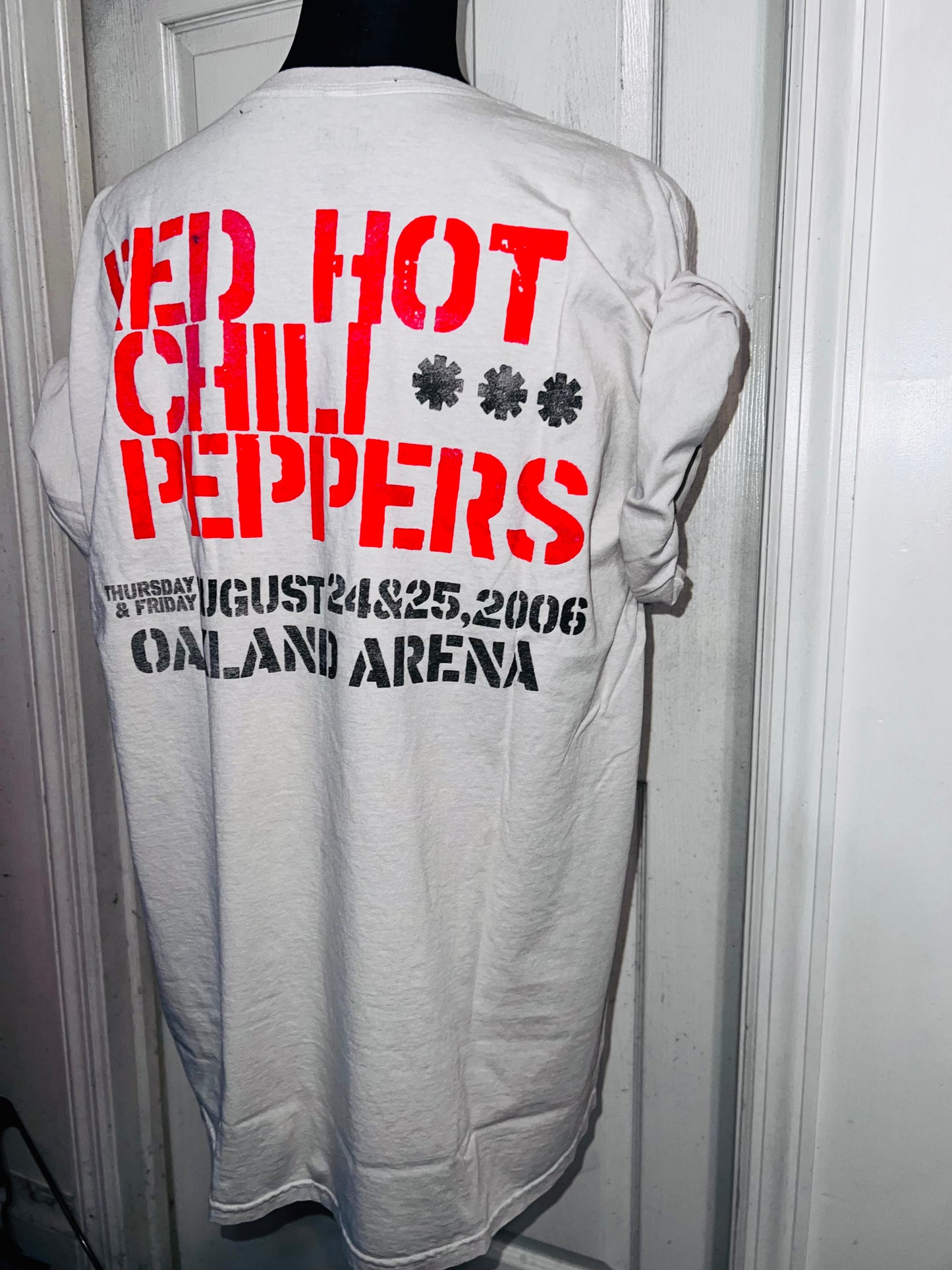 Red Hot Chili Peppers Double Sided Oversized Distressed Tee