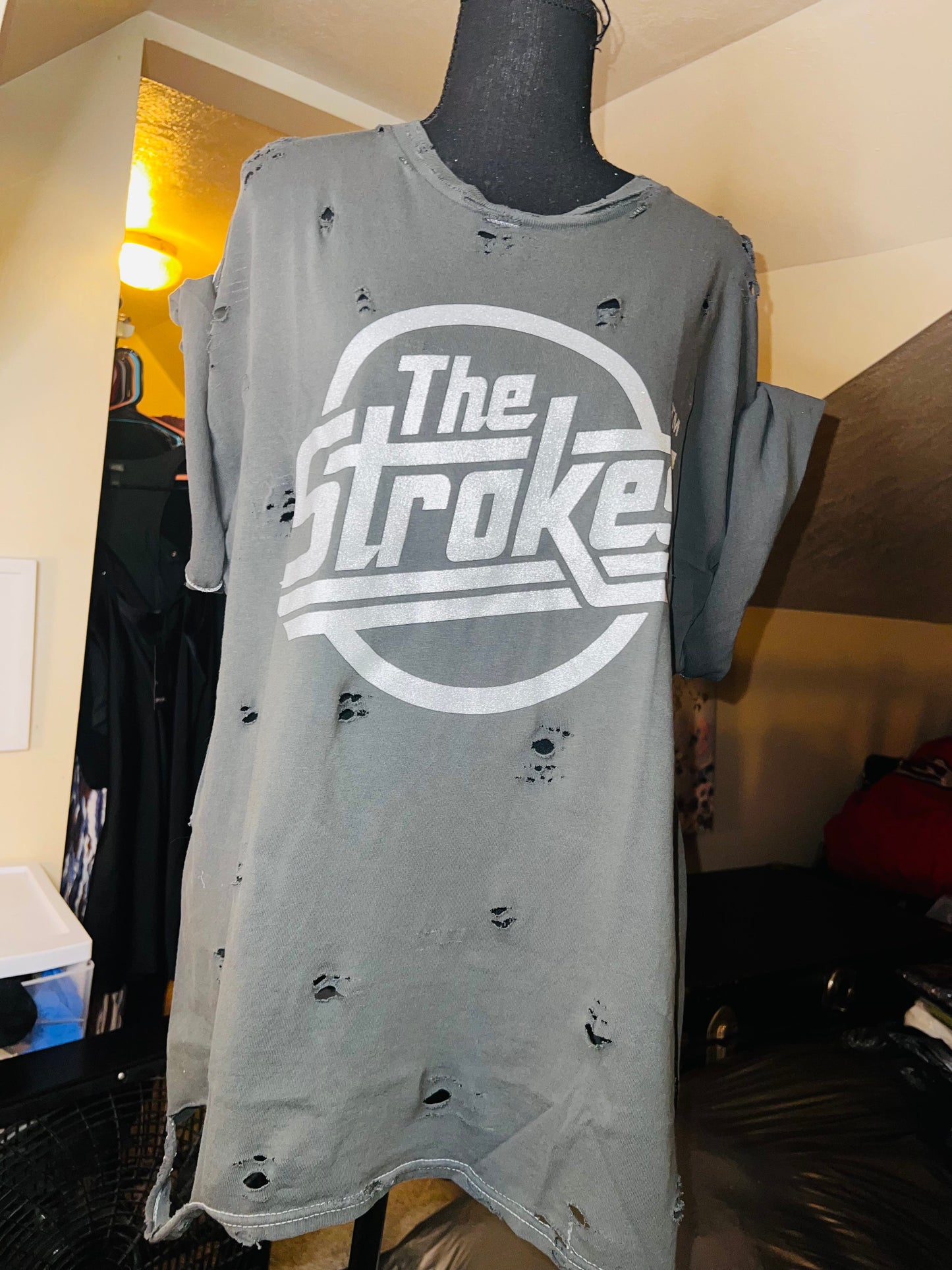 The Strokes Oversized Distressed Tee
