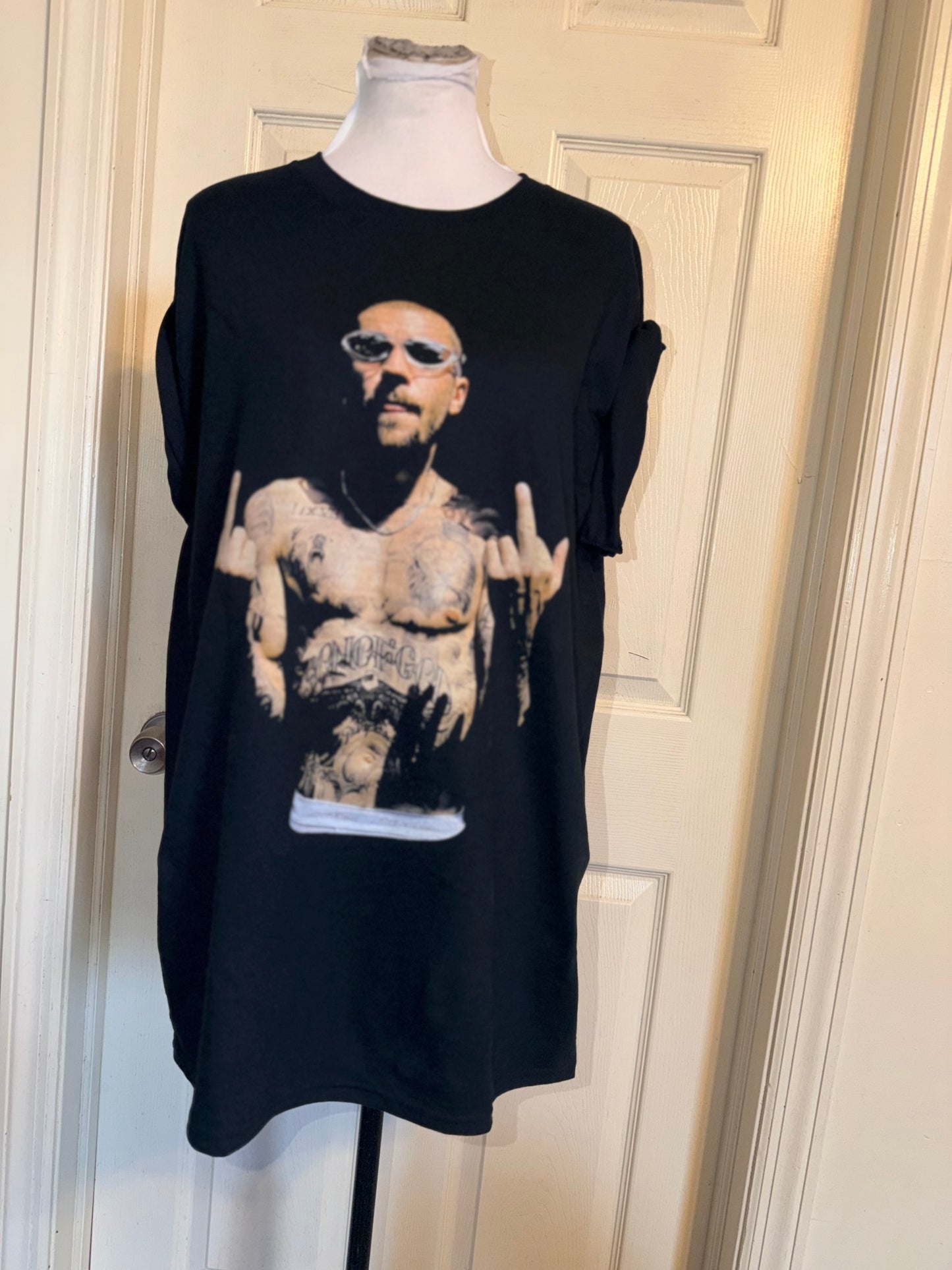 Justin Bieber Oversized Distressed Tee