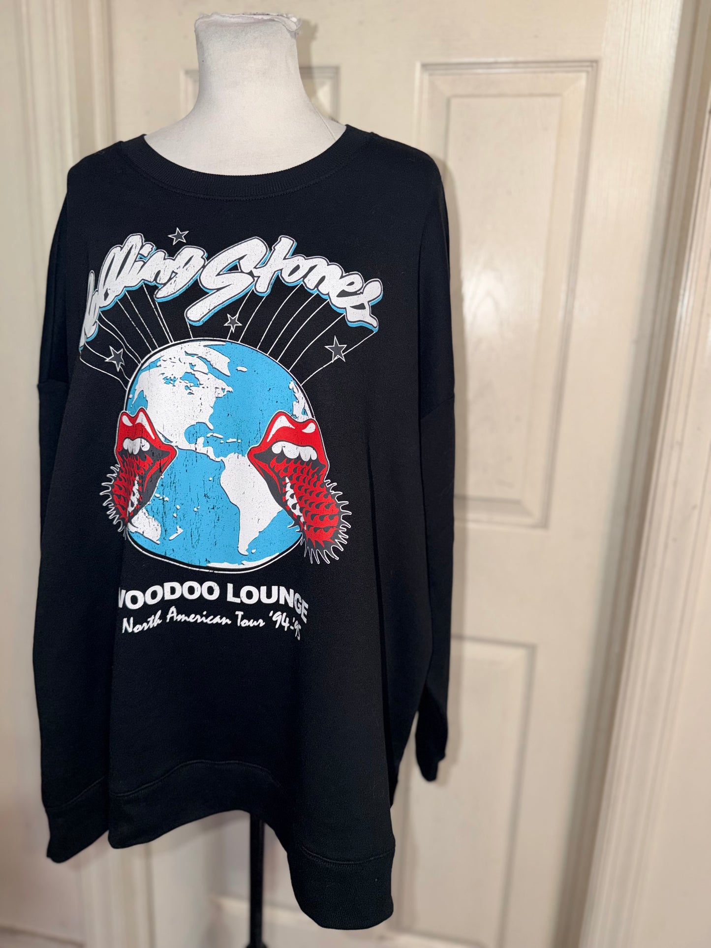 The Rolling Stones Double Sided Oversized Distressed Sweatshirt
