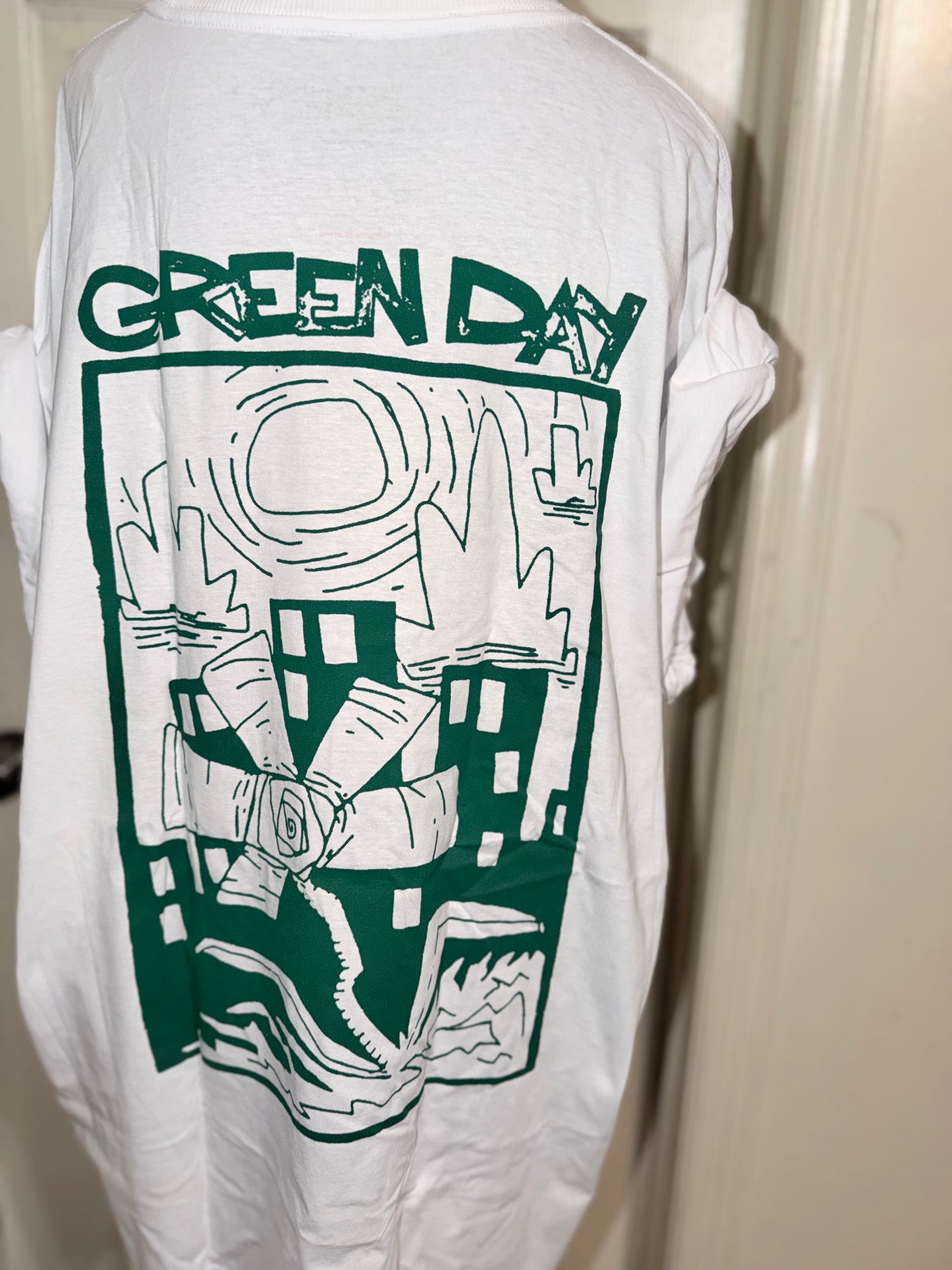 Green Day Double Sided Oversized Distressed Tee