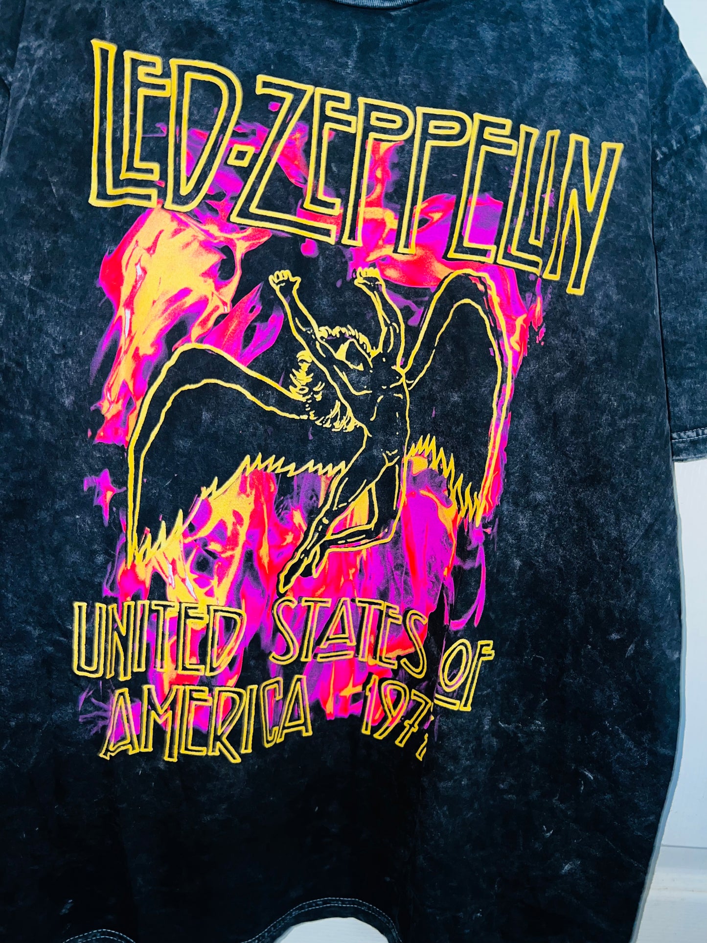 Led Zeppelin Mineral Wash Oversized Distressed Tee