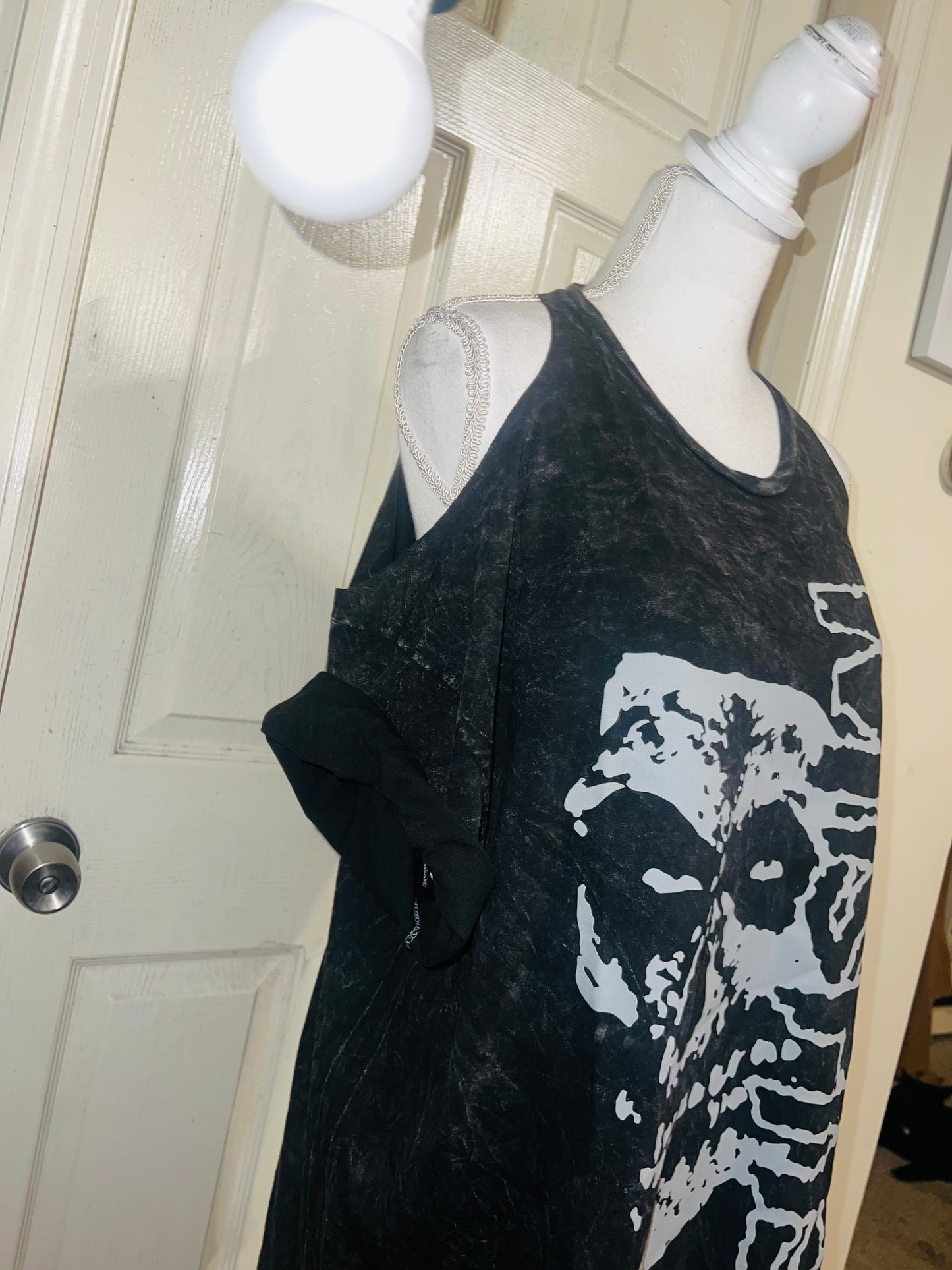 Misfits Shoulder Cut Out Oversized Distressed Tee