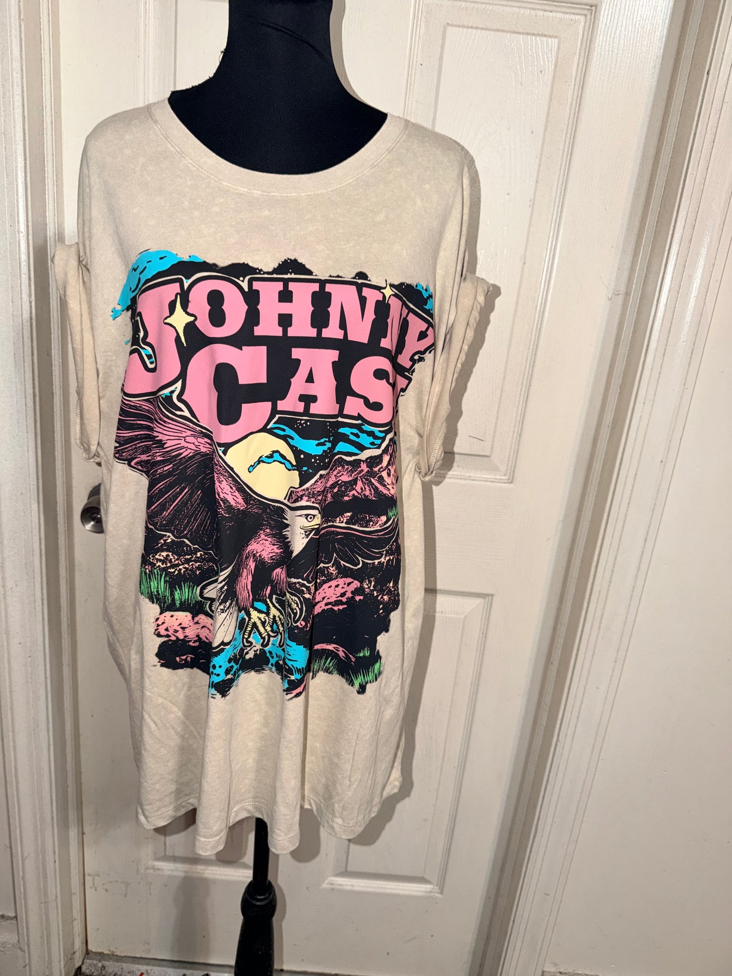 Johnny Cash Double Sided Oversized Distressed Tee