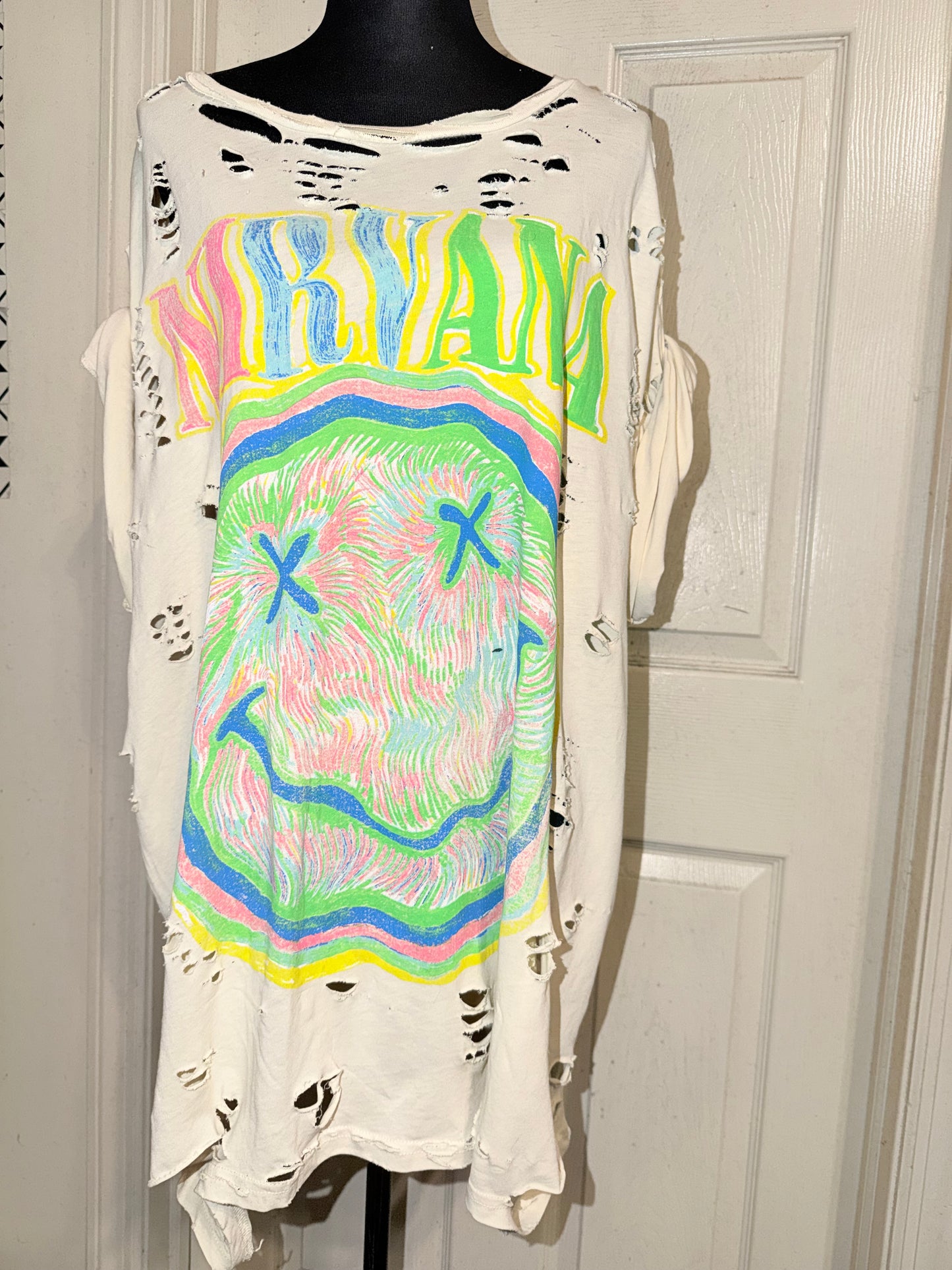 Nirvana Oversized Distressed Tee