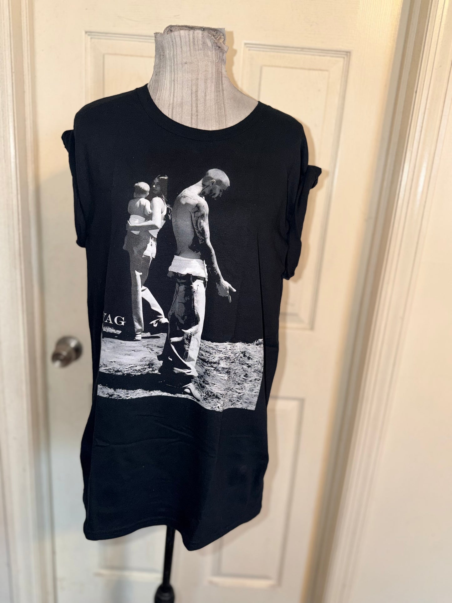 Justin Bieber Double Sided Oversized Distressed Tee