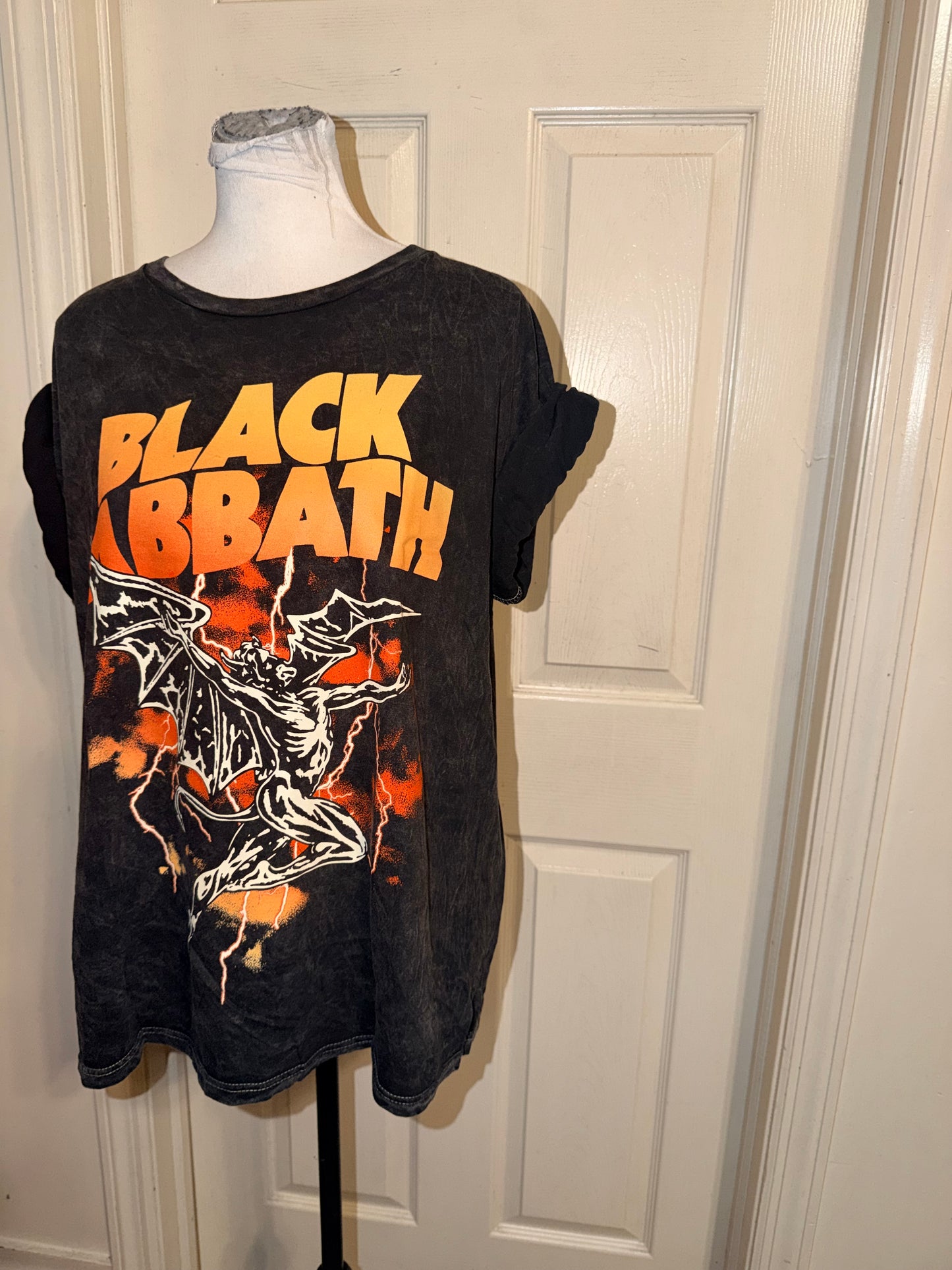 Black Sabbath Double Sided Oversized Distressed Tee