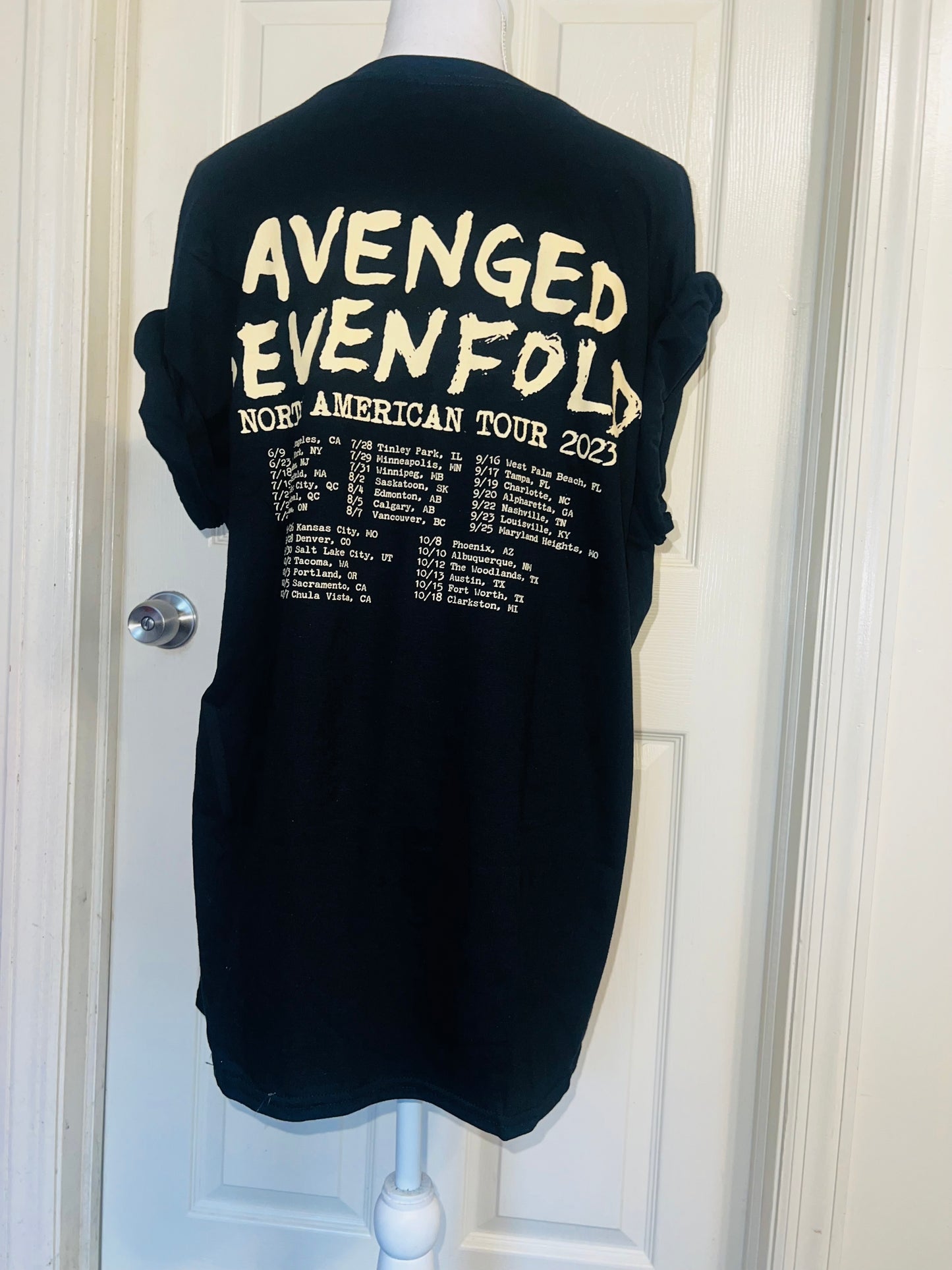 Avenged Sevenfold Double Sided Oversized Distressed Tee