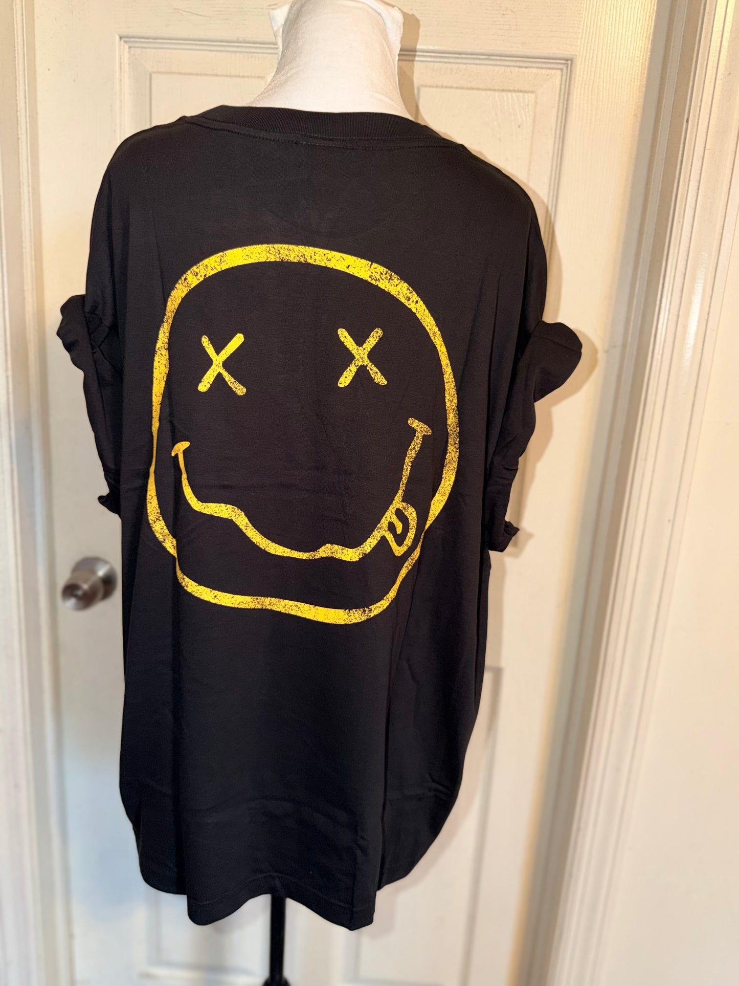 Nirvana Double Sided Oversized Distressed Tee