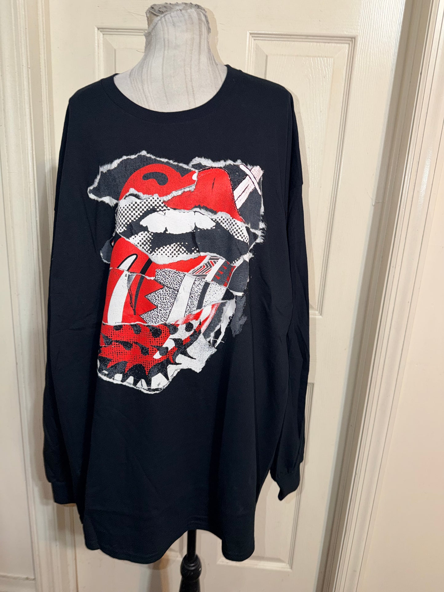 The Rolling Stones Oversized Distressed Long Sleeve Tee