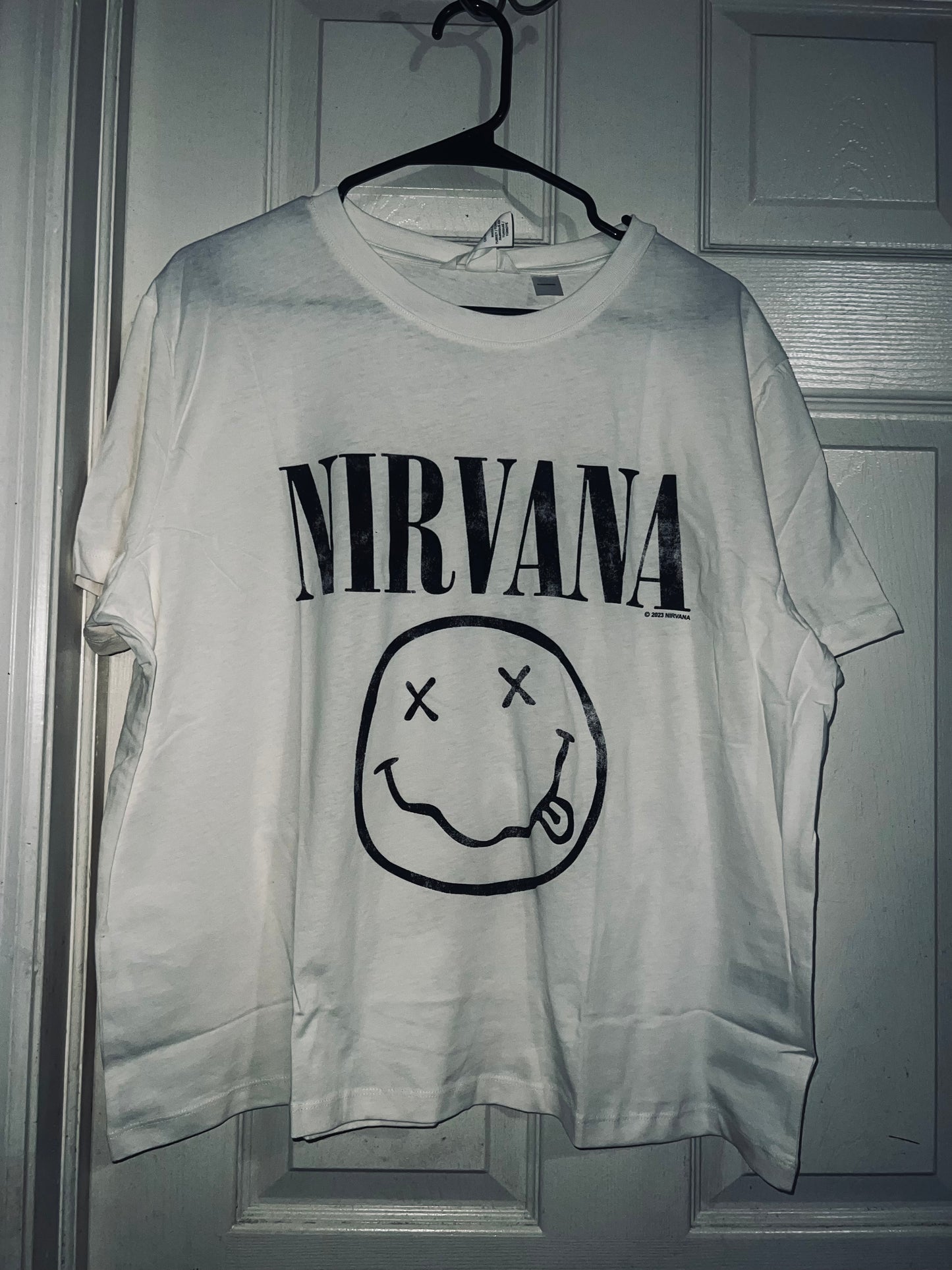 Nirvana Off White Distressed Tee