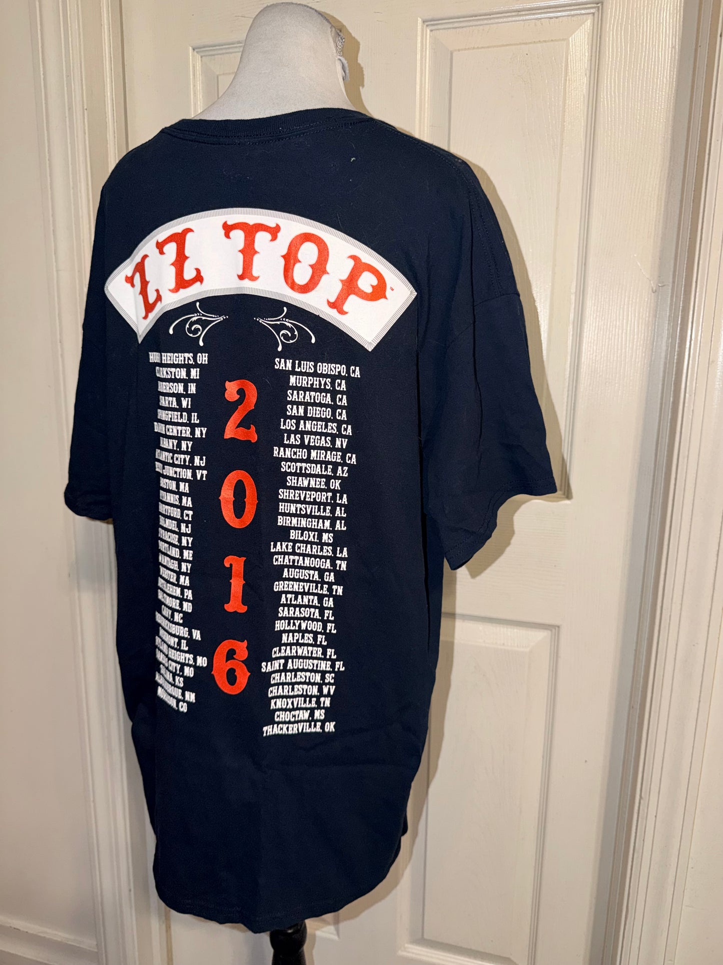 ZZ Top Double Sided Oversized Distressed Tee