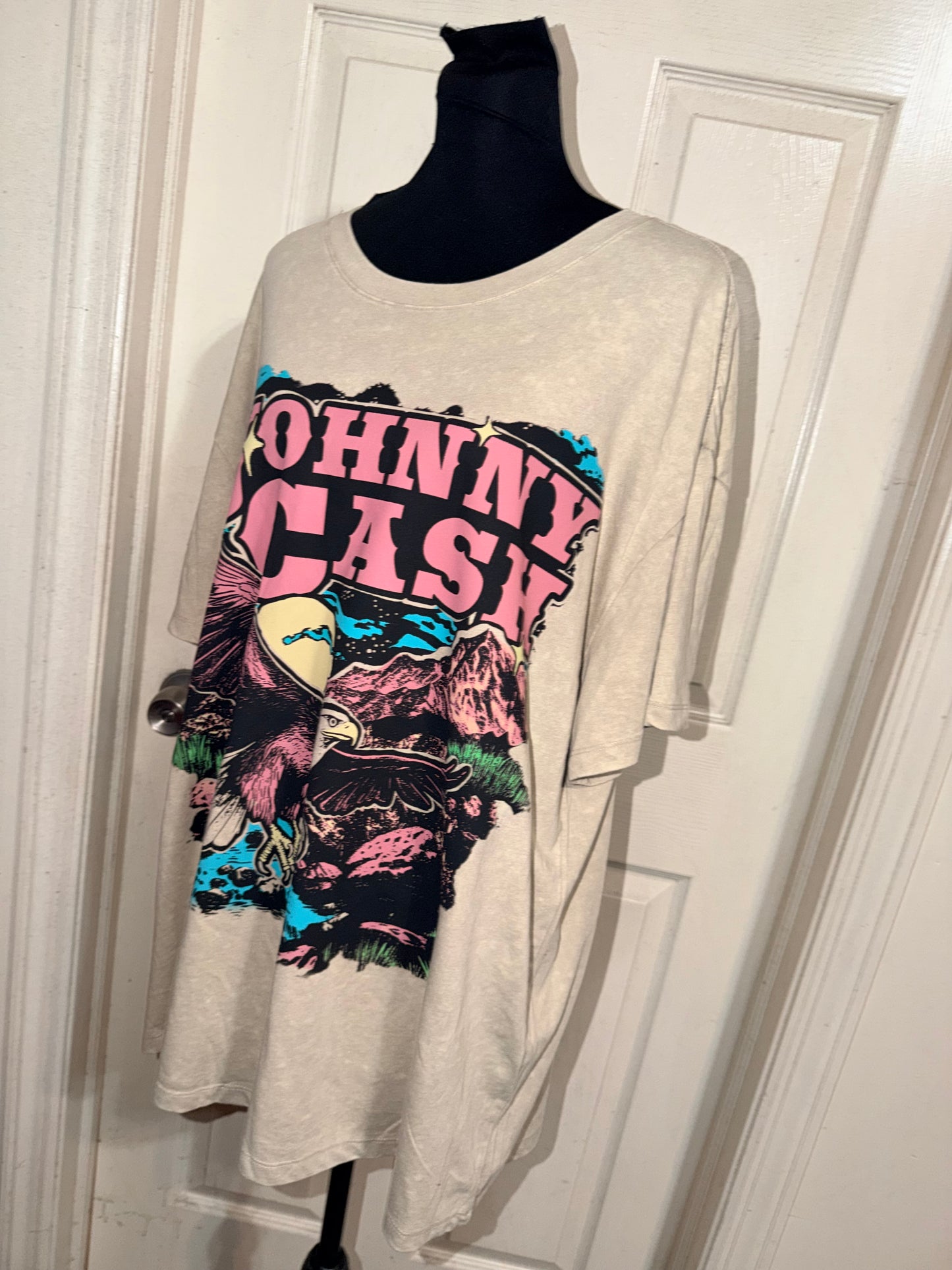 Johnny Cash Double Sided Oversized Distressed Tee