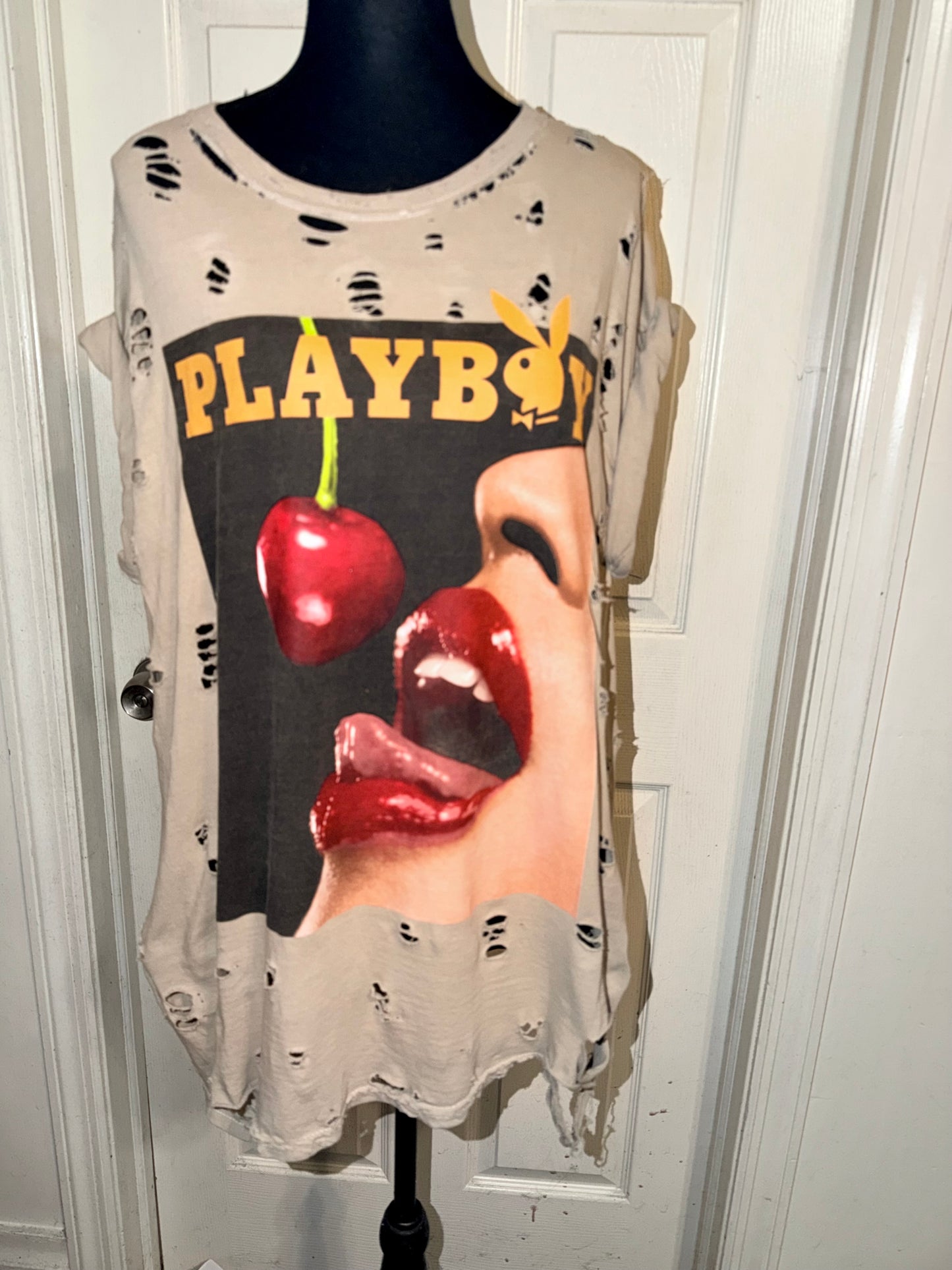 Playboy Oversized Distressed Tee