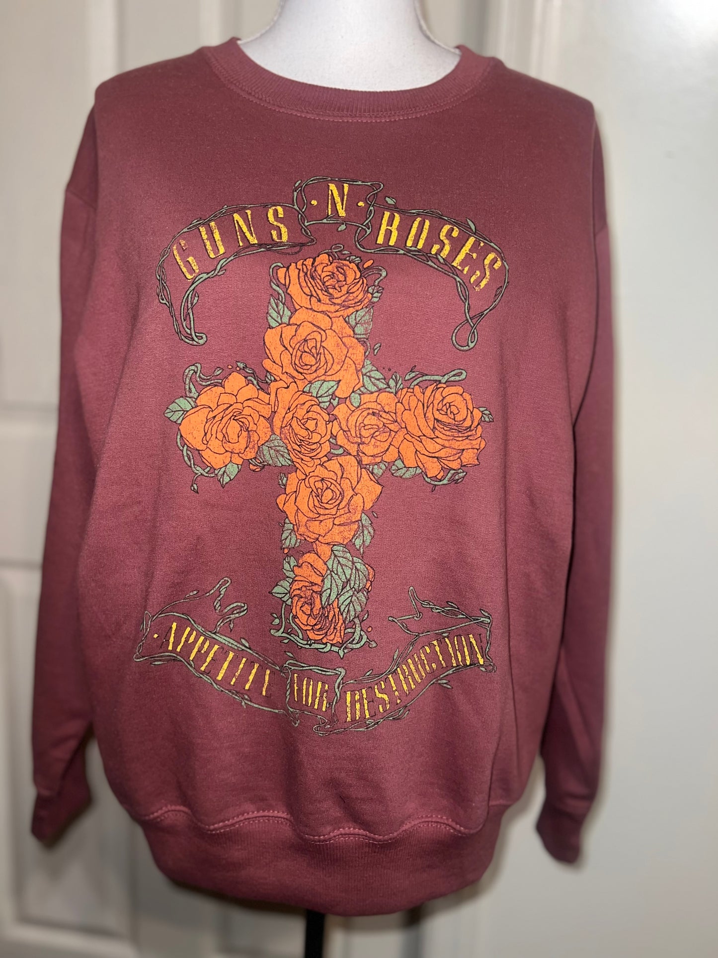 Guns N’ Roses Oversized Distressed Sweatshirt